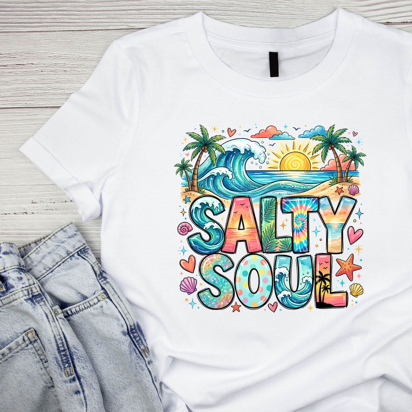 Salty Soul Beach T-Shirt | Summer Graphic Tee | Beach Shirt