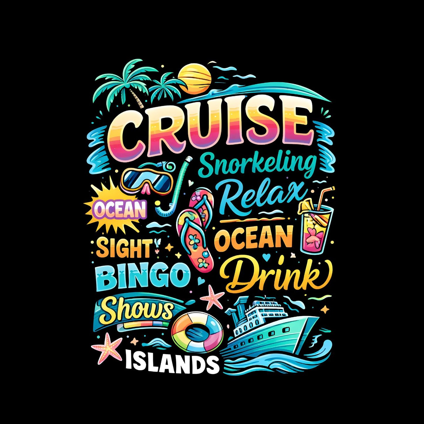 Cruise Snorkelling Relax T-Shirt | Summer Graphic Tee | Beach Shirt