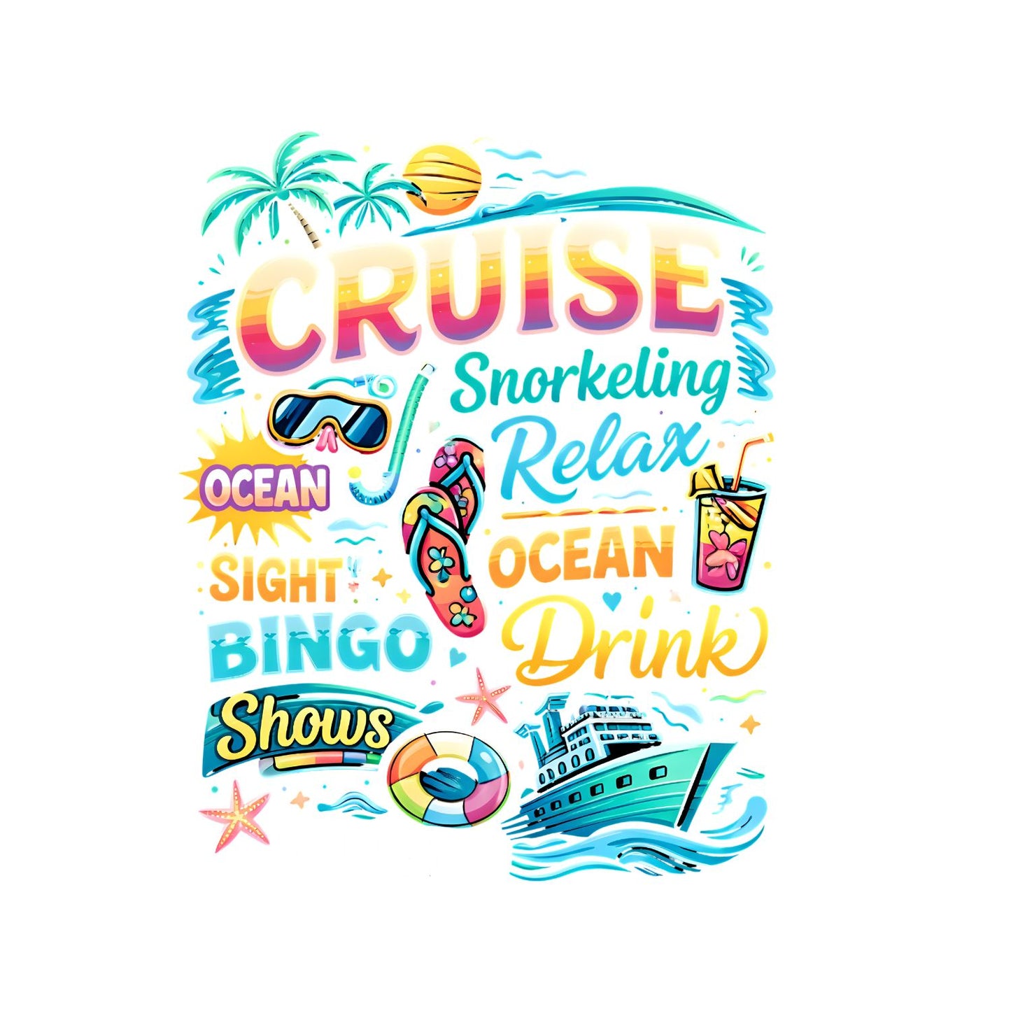 Cruise Snorkelling Relax T-Shirt | Summer Graphic Tee | Beach Shirt