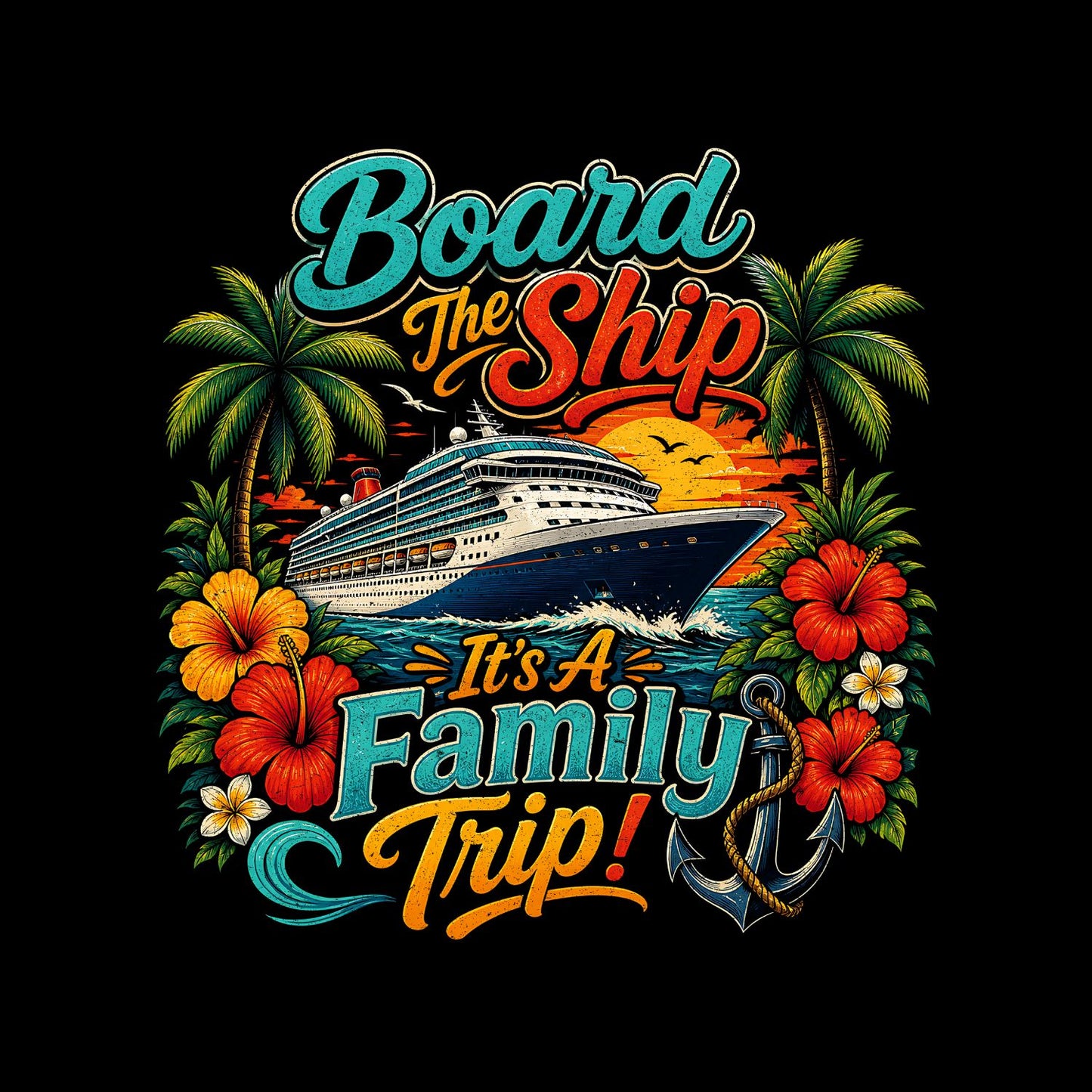 Board The Ship It’s A Family Trip T-Shirt | Vacation Graphic Tee | Family Shirt