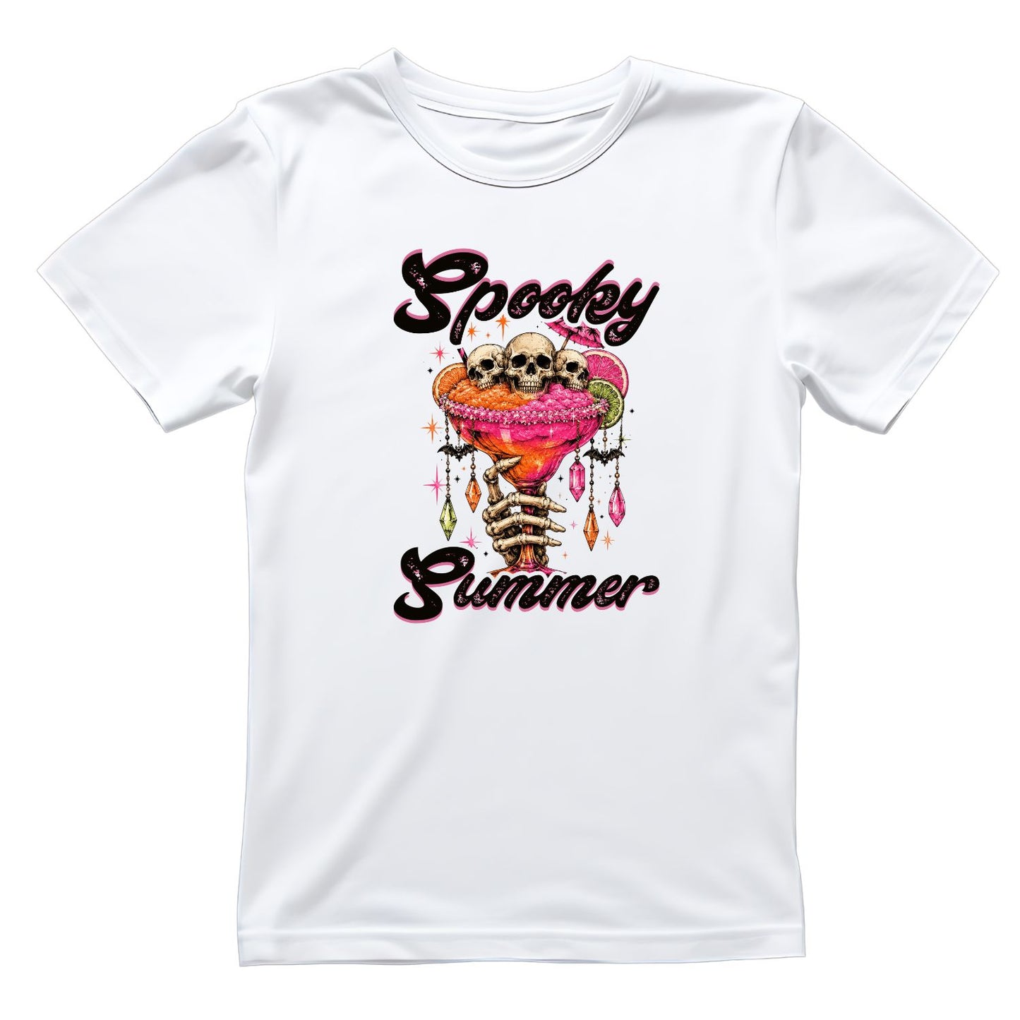 Spooky Summer Skeleton Cocktail T-Shirt | Summer Graphic Tee | Beach Shirt