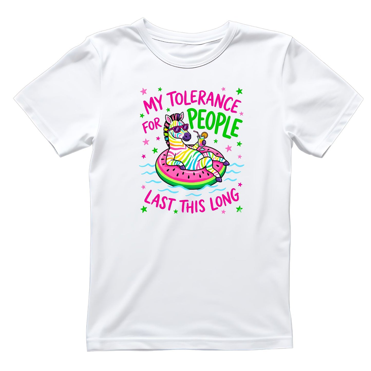 My Tolerance For People Last This Long Zebra T-Shirt | Sarcasm Graphic Tee | Summer Shirt
