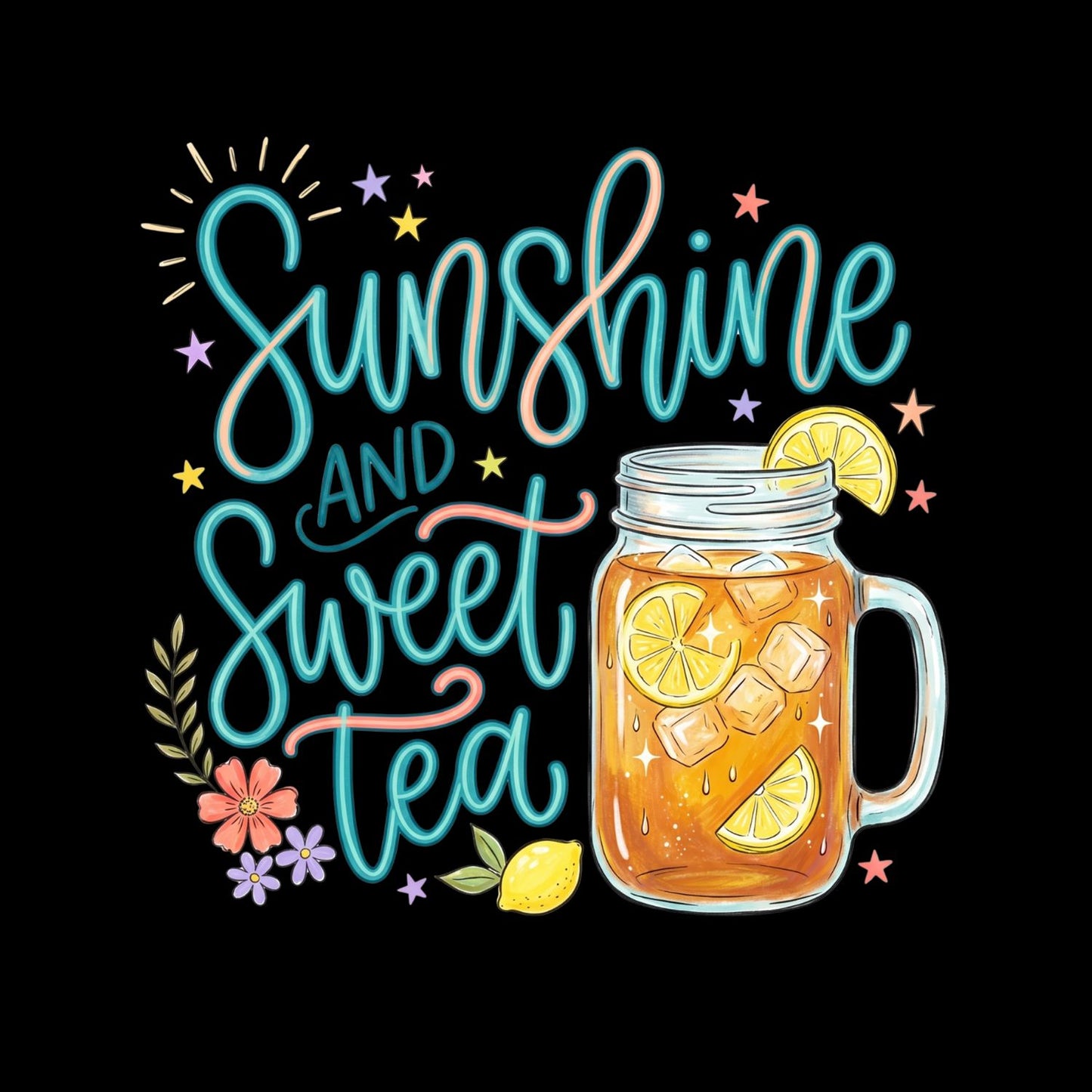 Sunshine And Sweet Tea T-Shirt | Summer Graphic Tee | Beach Shirt