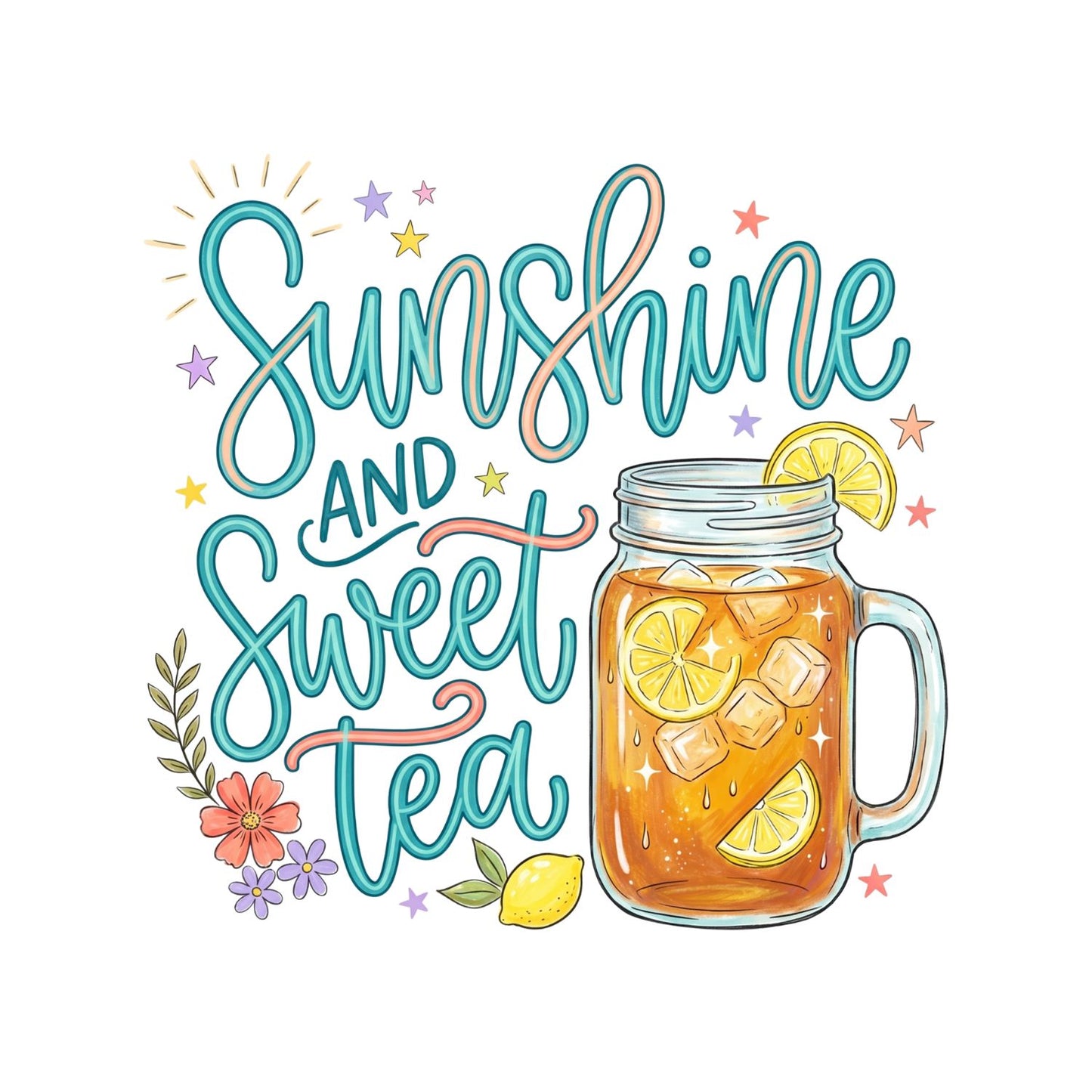 Sunshine And Sweet Tea T-Shirt | Summer Graphic Tee | Beach Shirt