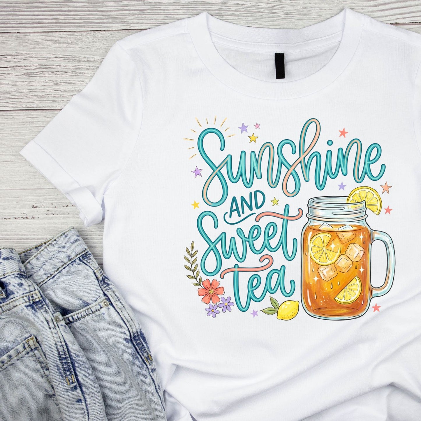 Sunshine And Sweet Tea T-Shirt | Summer Graphic Tee | Beach Shirt