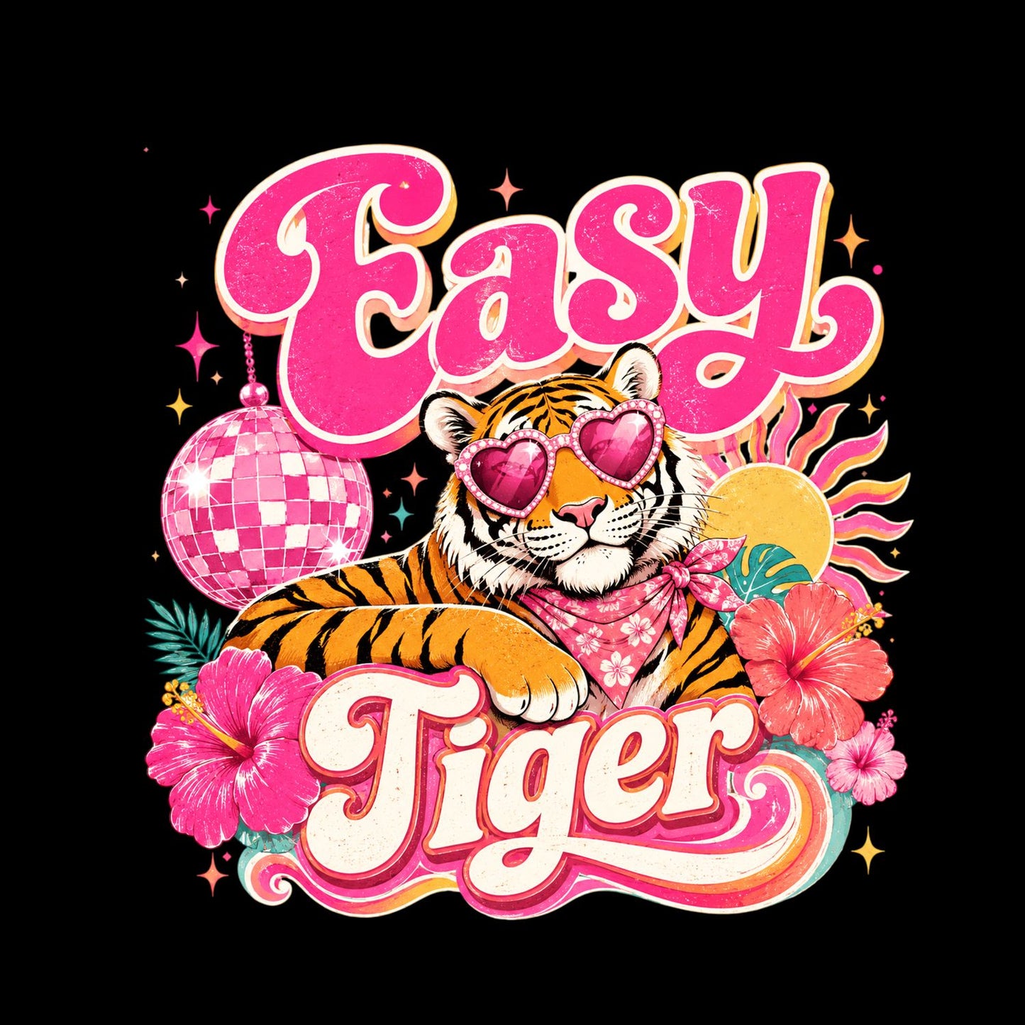 East Tiger Glam T-Shirt | Summer Graphic Tee | Beach Shirt