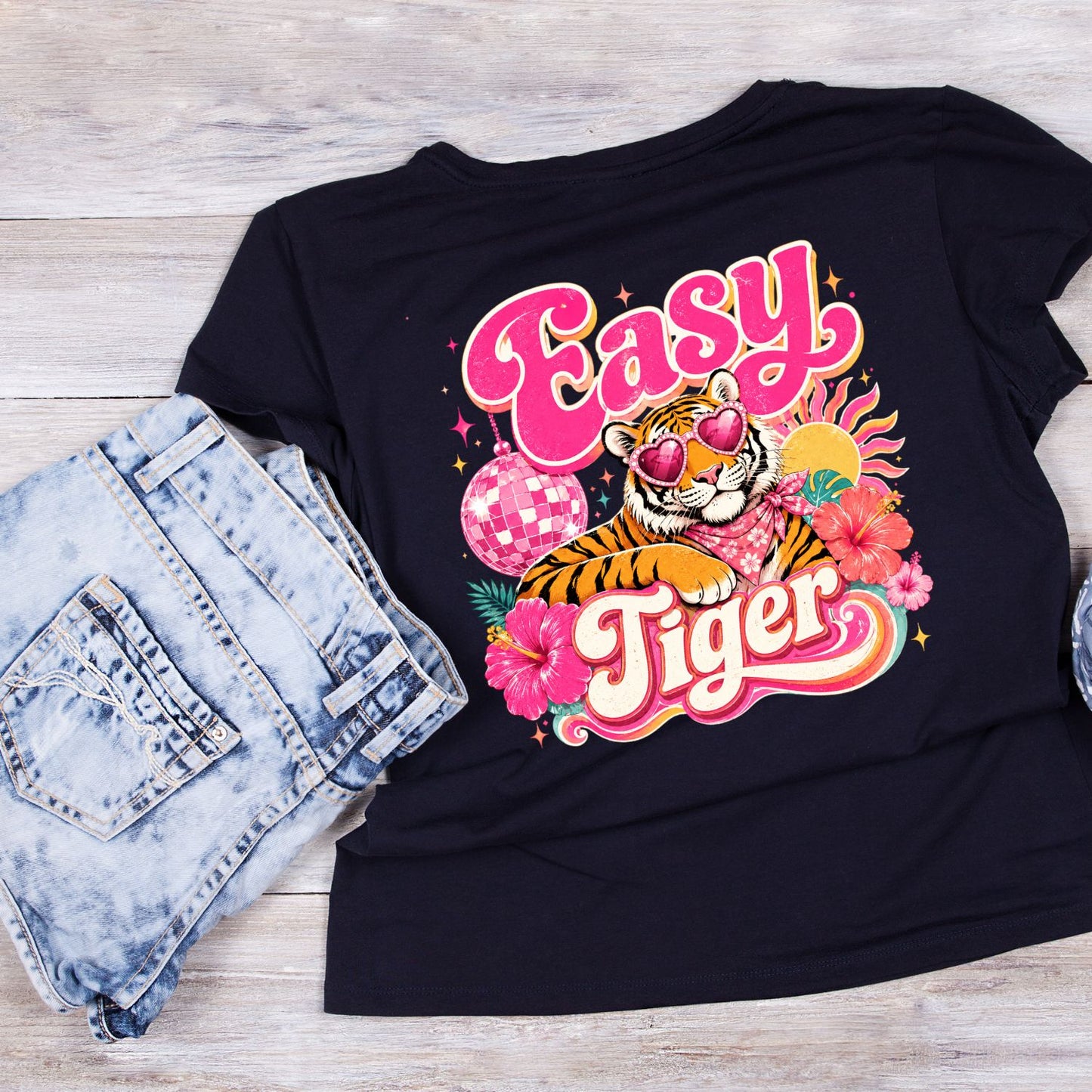 East Tiger Glam T-Shirt | Summer Graphic Tee | Beach Shirt