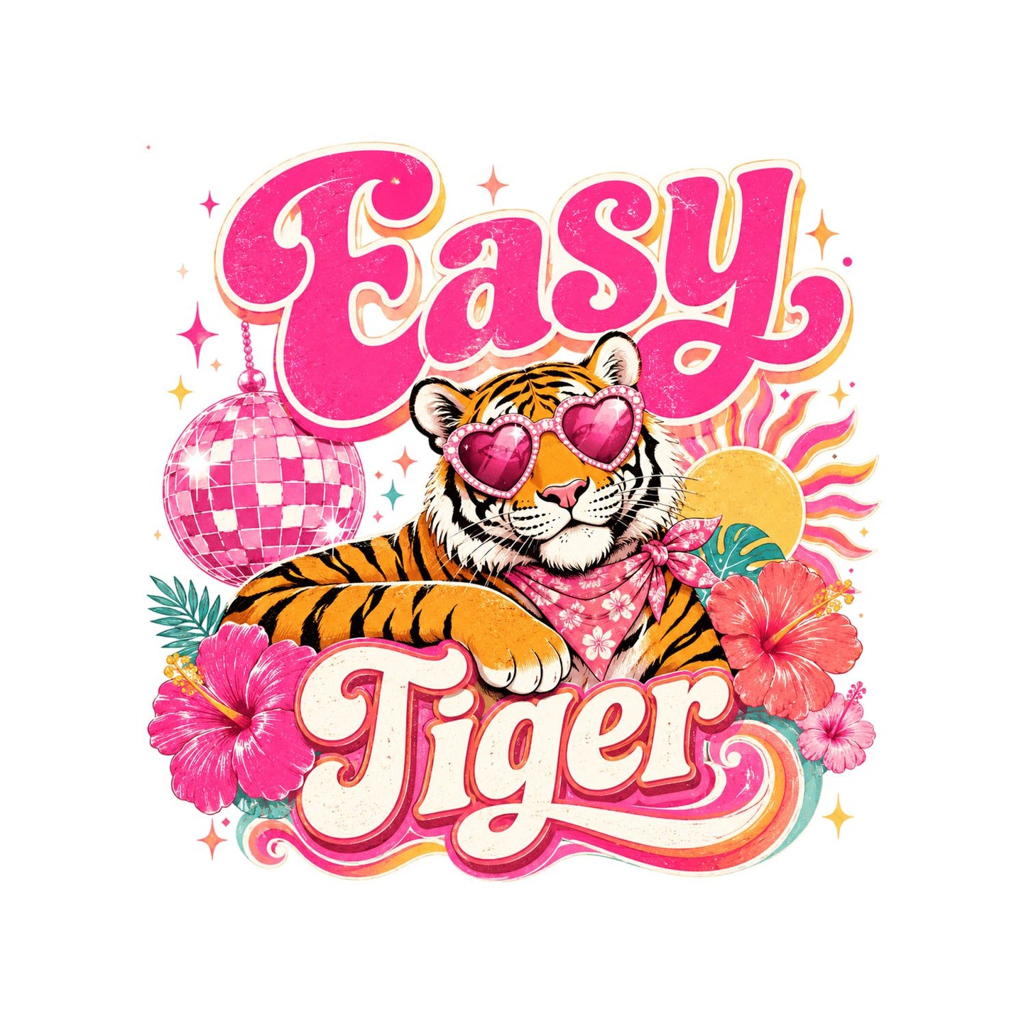 East Tiger Glam T-Shirt | Summer Graphic Tee | Beach Shirt