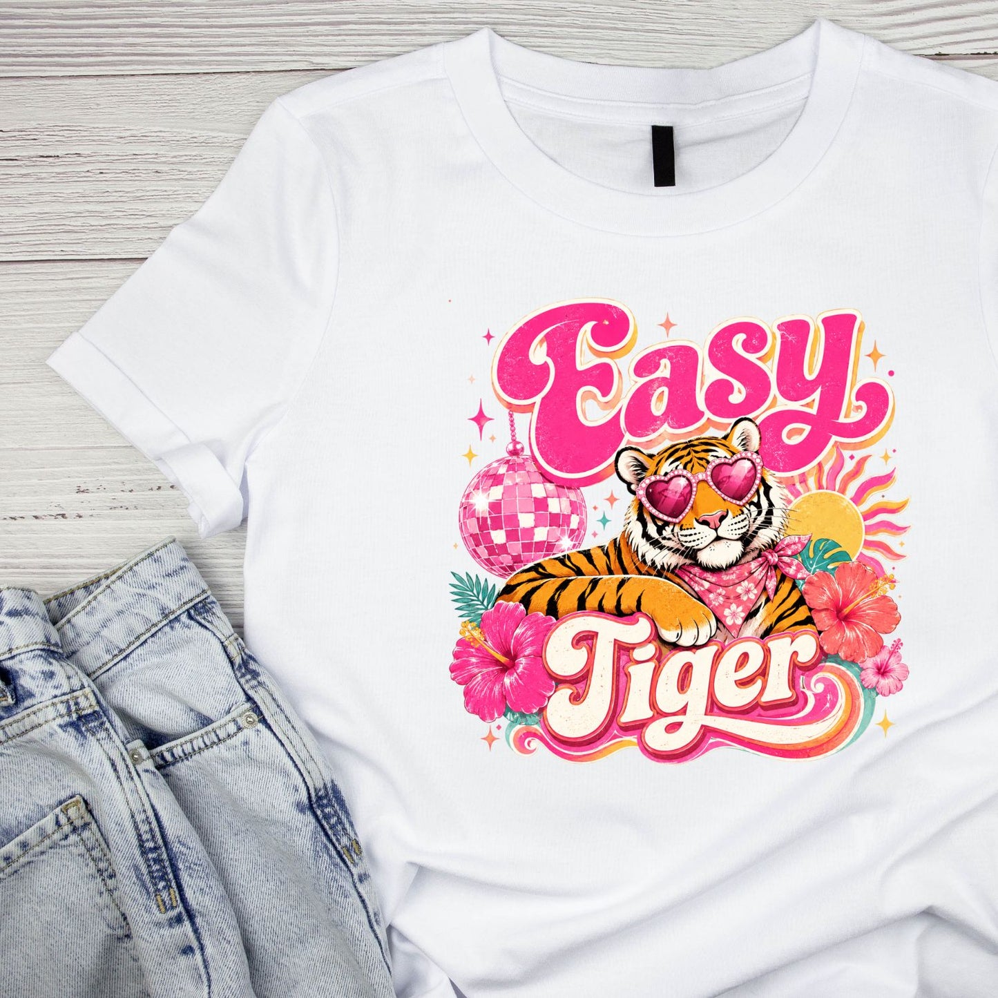 East Tiger Glam T-Shirt | Summer Graphic Tee | Beach Shirt