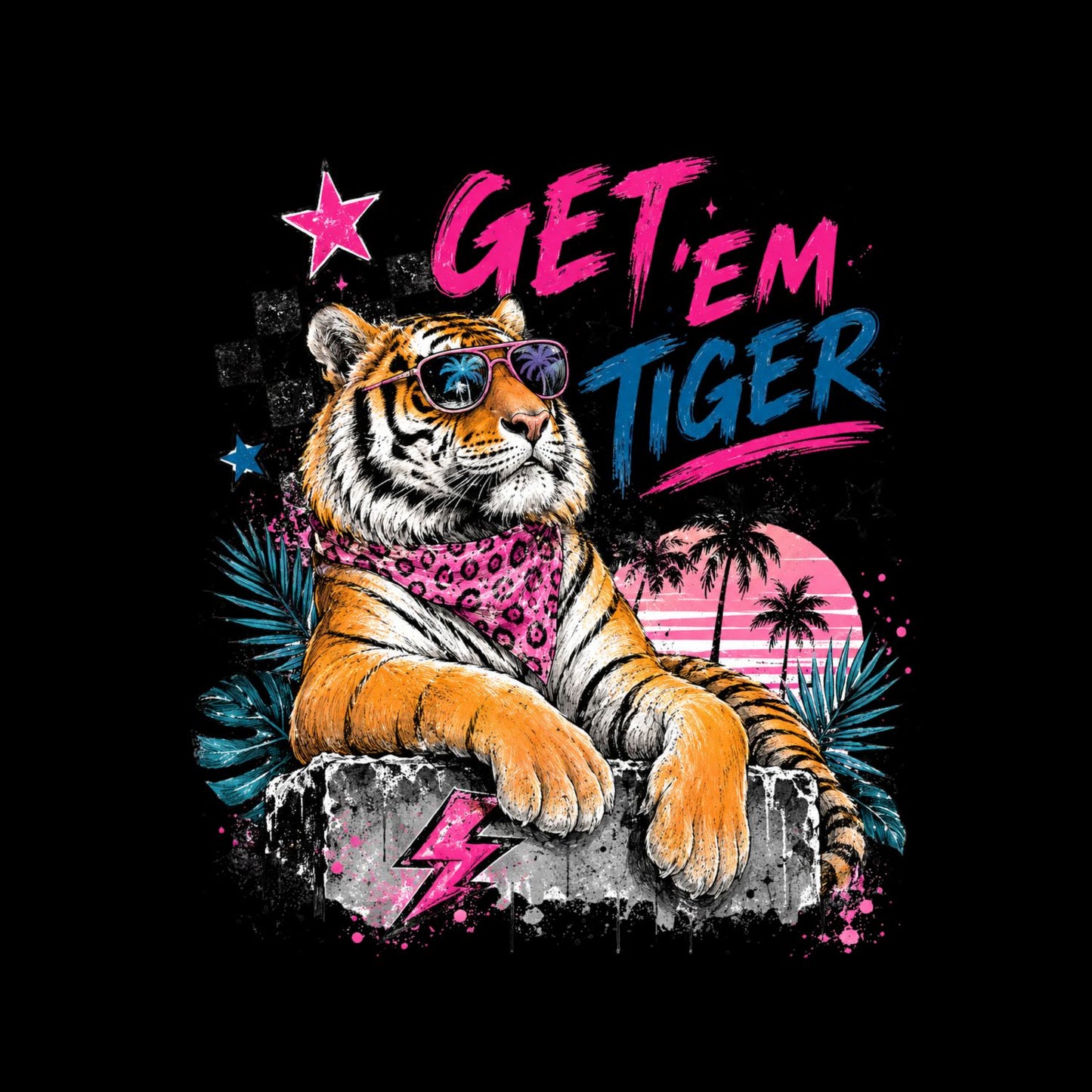 Get ‘em Tiger T-Shirt | Summer Graphic Tee | Beach Shirt