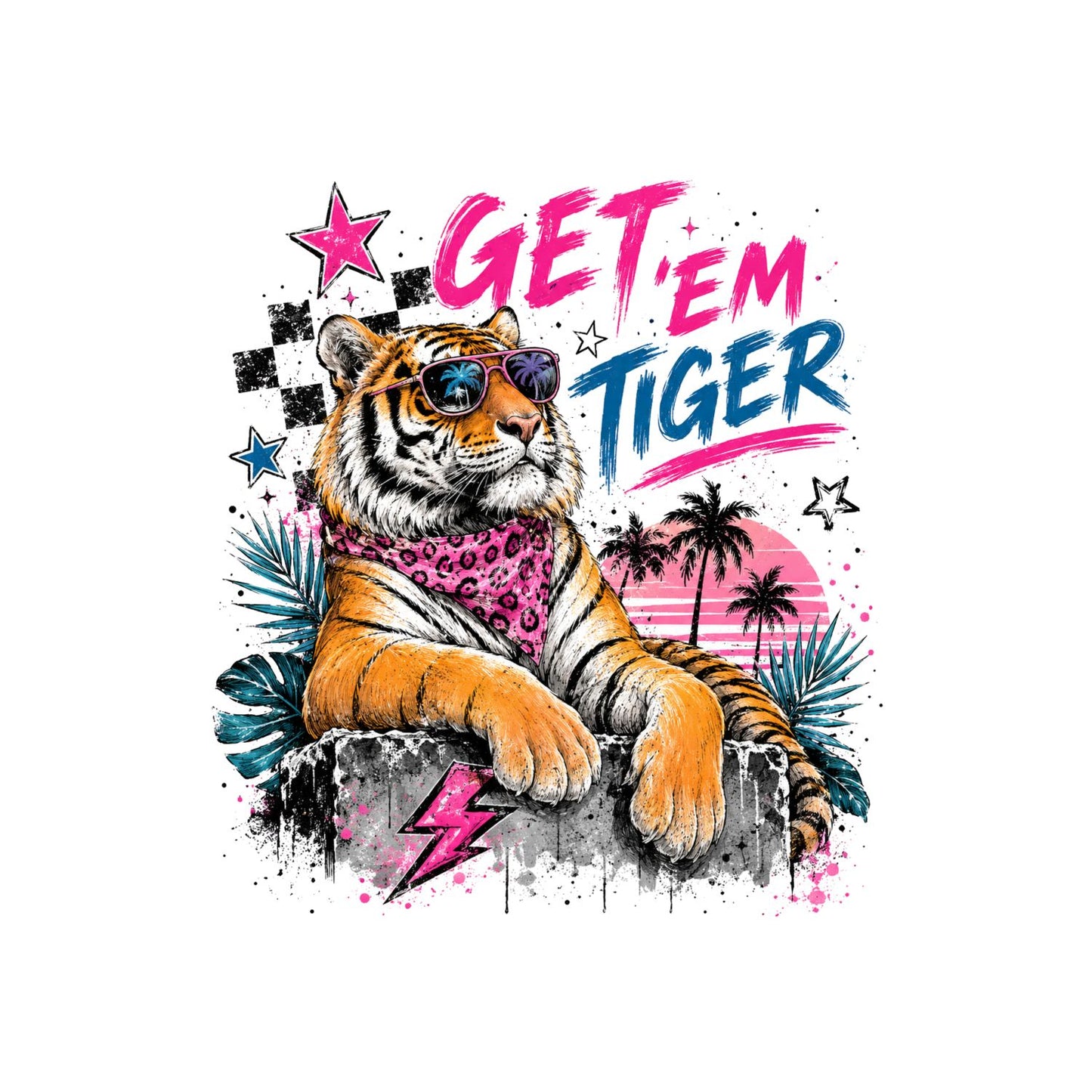 Get ‘em Tiger T-Shirt | Summer Graphic Tee | Beach Shirt