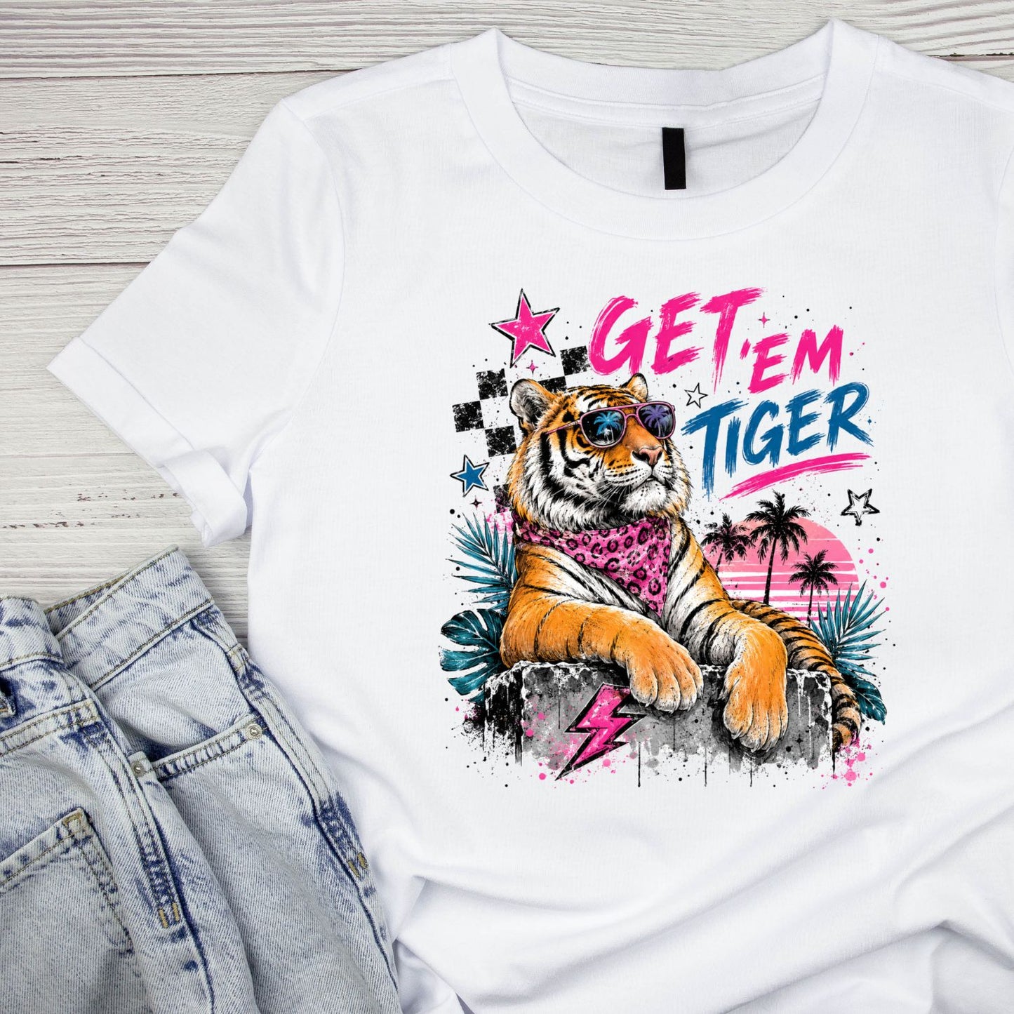 Get ‘em Tiger T-Shirt | Summer Graphic Tee | Beach Shirt