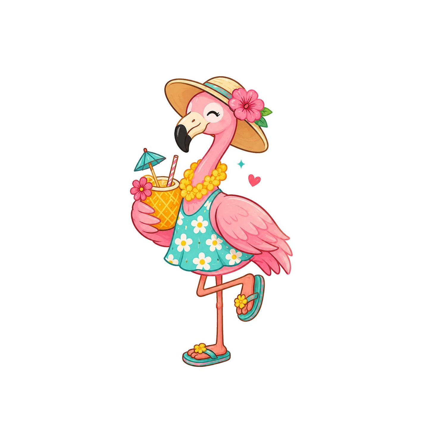 Cocktail Drinking Flamingo T-Shirt | Summer Graphic Tee | Beach Shirt