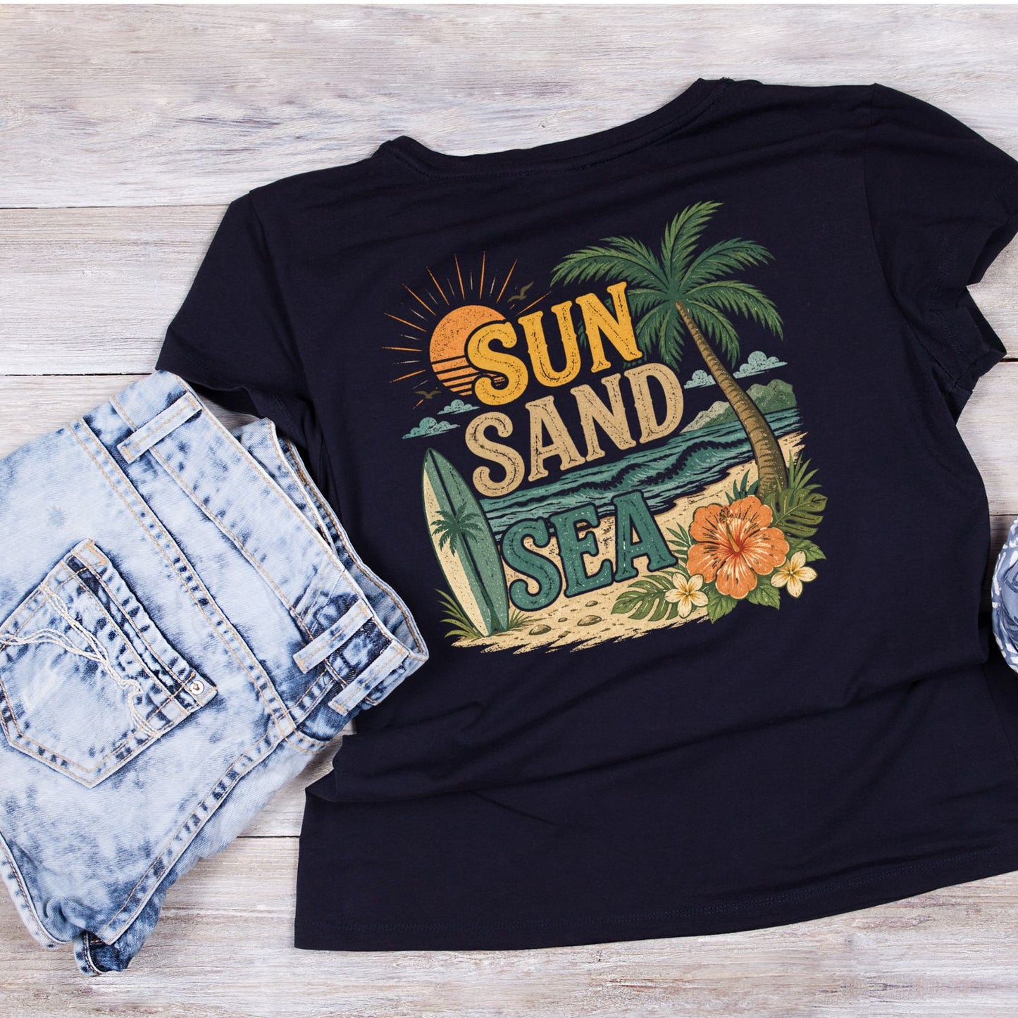 Sun Sand Sea T-Shirt | Summer Graphic Tee | Beach Shirt