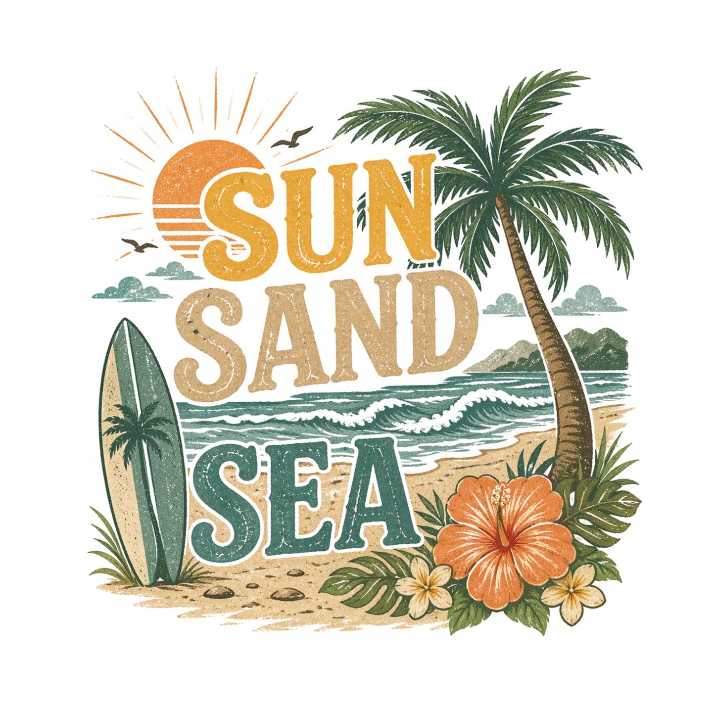 Sun Sand Sea T-Shirt | Summer Graphic Tee | Beach Shirt