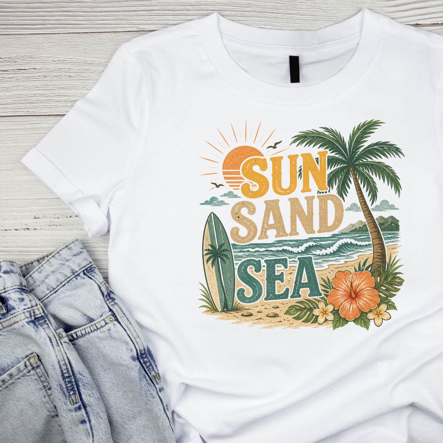 Sun Sand Sea T-Shirt | Summer Graphic Tee | Beach Shirt