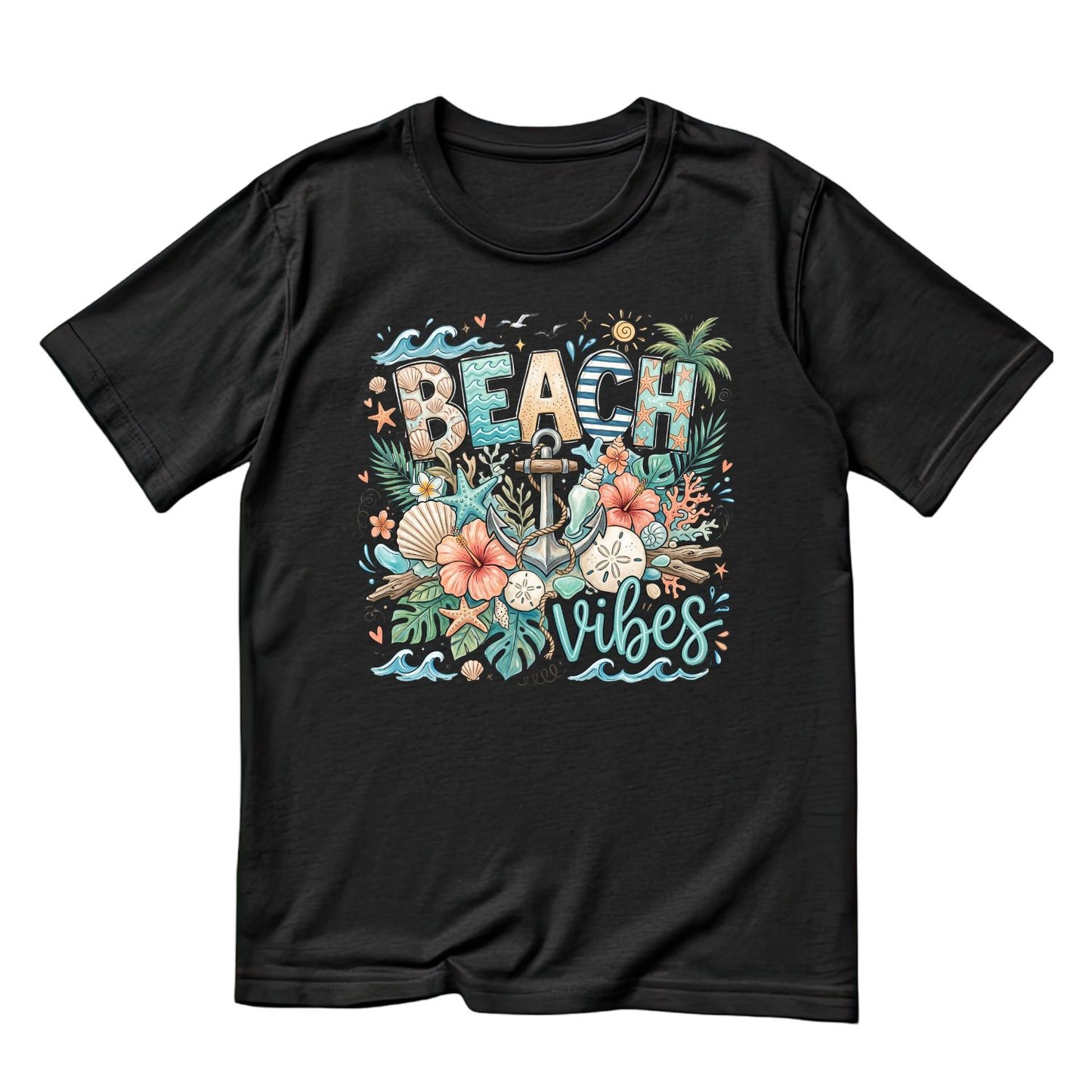 Beach Vibes Anchor T-Shirt | Summer Graphic Tee | Beach Shirt