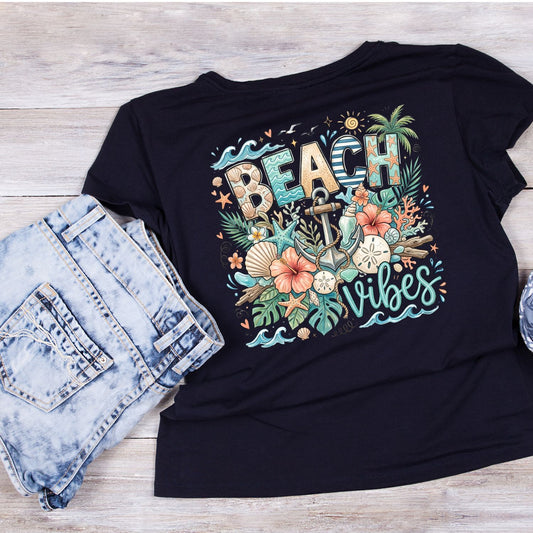 Beach Vibes Anchor T-Shirt | Summer Graphic Tee | Beach Shirt