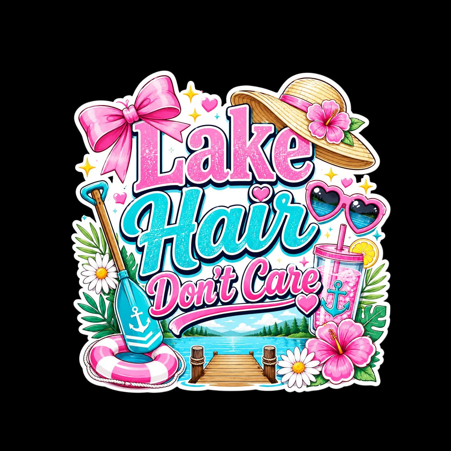 Lake Hair Don’t Care T-Shirt | Summer Graphic Tee | Beach Shirt