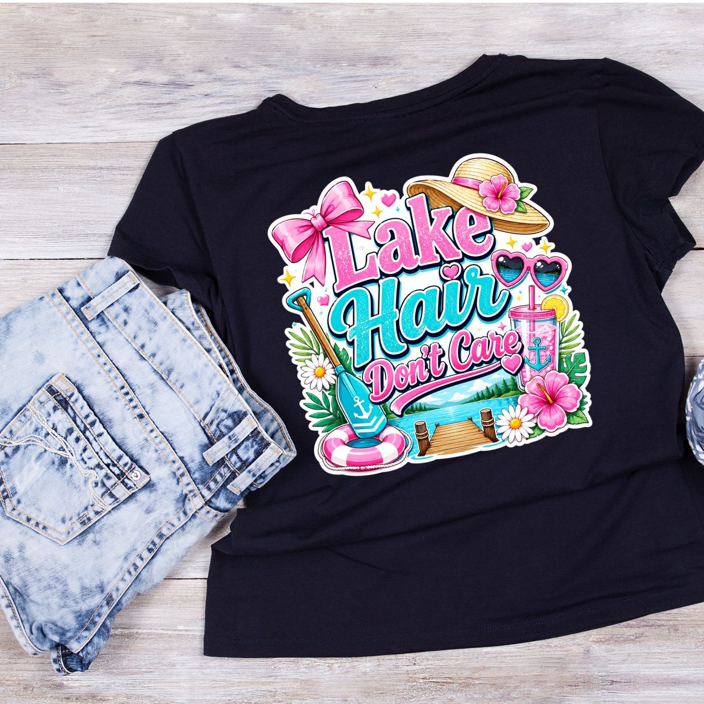 Lake Hair Don’t Care T-Shirt | Summer Graphic Tee | Beach Shirt