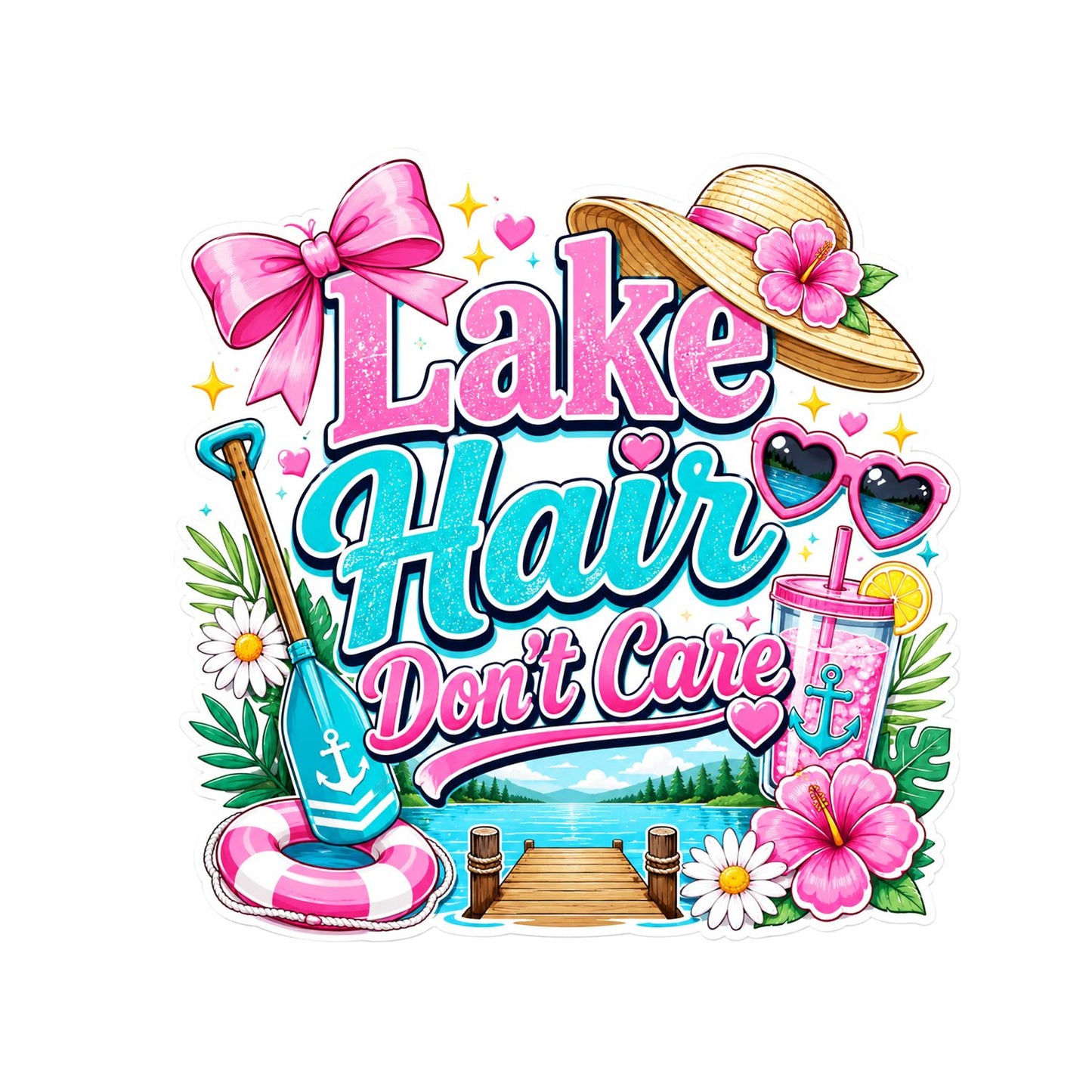 Lake Hair Don’t Care T-Shirt | Summer Graphic Tee | Beach Shirt