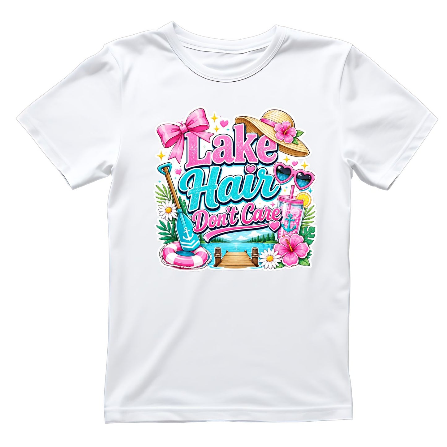 Lake Hair Don’t Care T-Shirt | Summer Graphic Tee | Beach Shirt