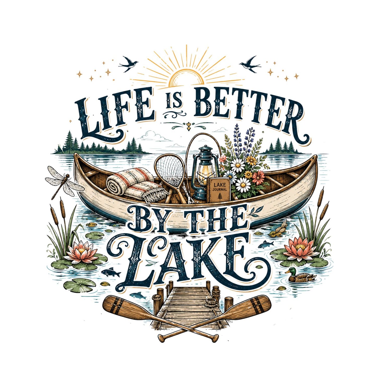 Life Is Better By The Lake T-Shirt | Summer Graphic Tee | Beach Shirt