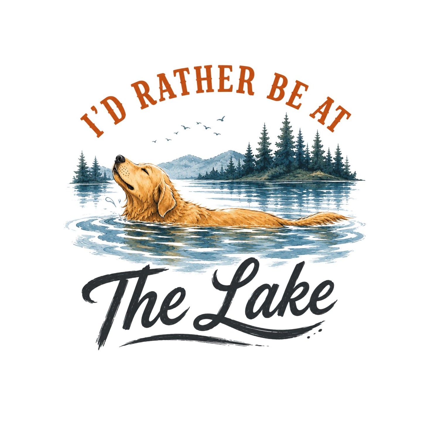 I’d Rather Be At The Lake Dog Swimming T-Shirt | Summer Graphic Tee | Beach Shirt