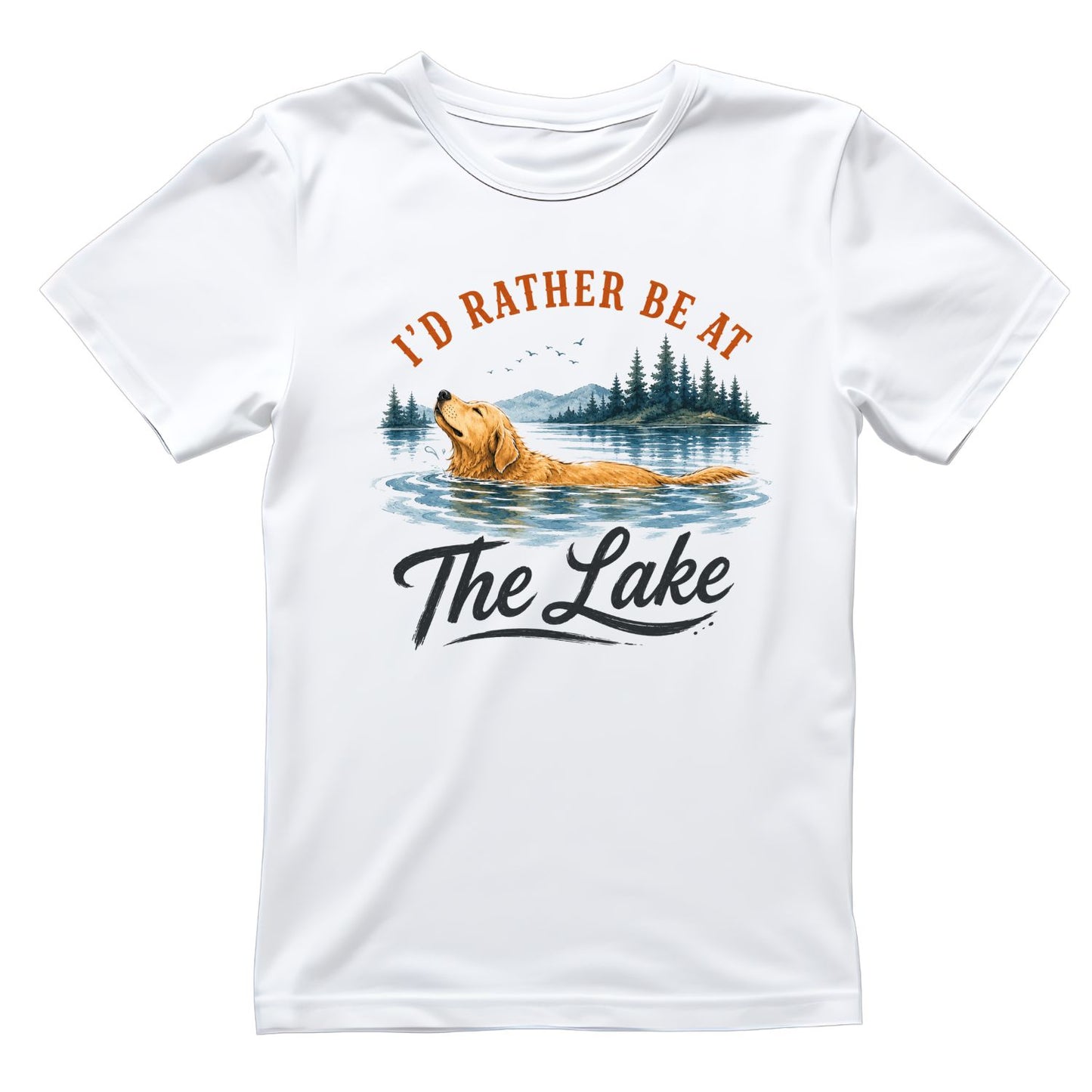 I’d Rather Be At The Lake Dog Swimming T-Shirt | Summer Graphic Tee | Beach Shirt