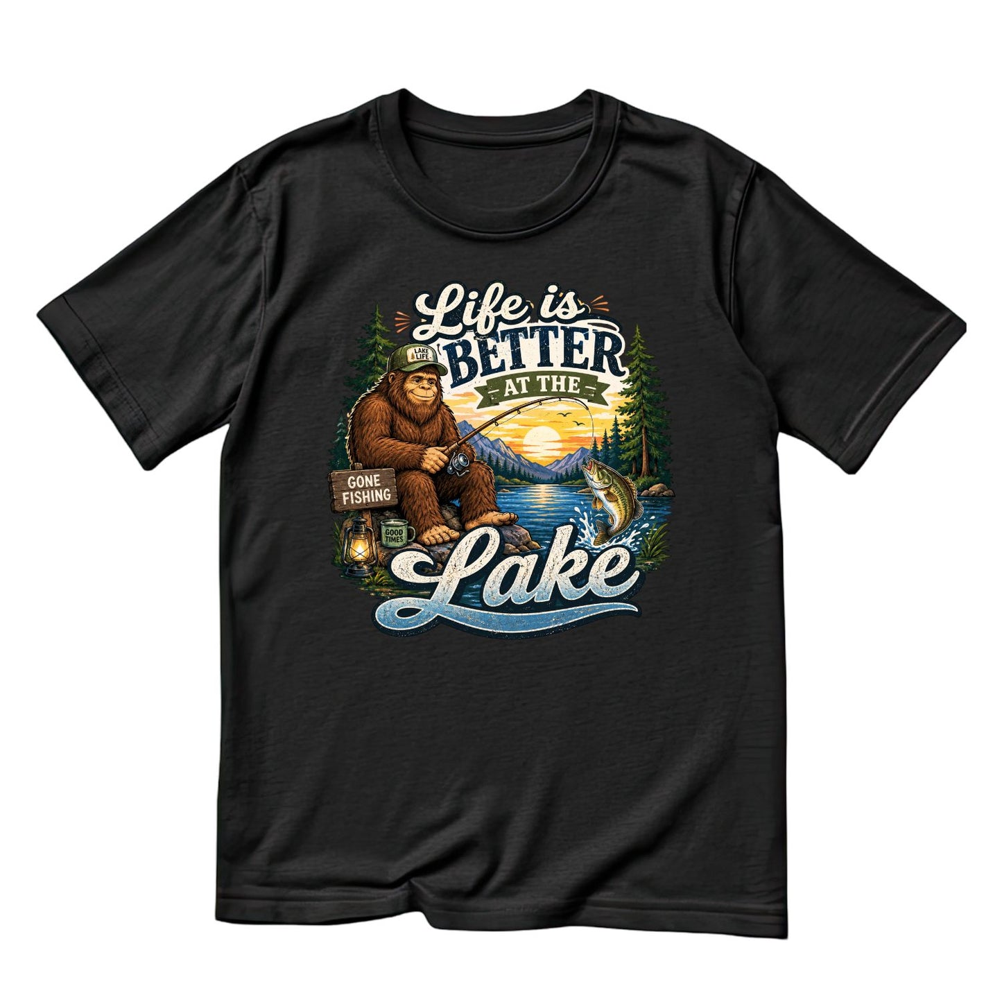 Life Is Better At The Lake Sasquatch T-Shirt | Summer Graphic Tee | Beach Shirt