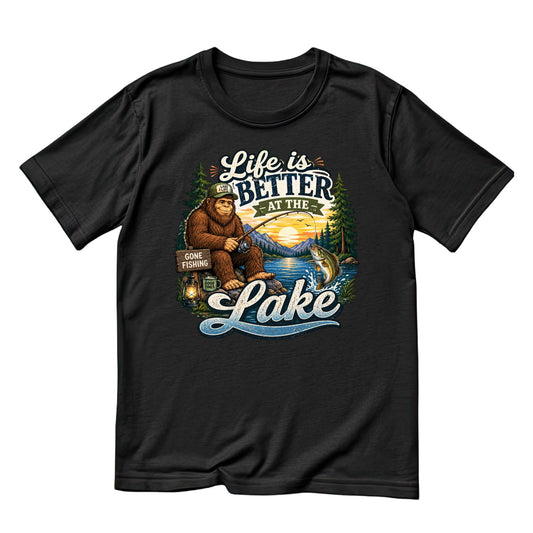 Life Is Better At The Lake Sasquatch T-Shirt | Summer Graphic Tee | Beach Shirt