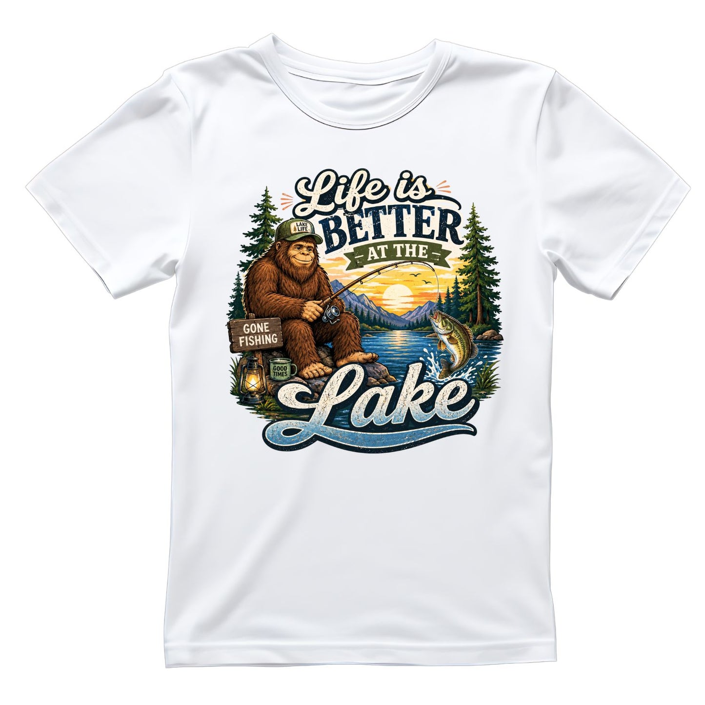 Life Is Better At The Lake Sasquatch T-Shirt | Summer Graphic Tee | Beach Shirt