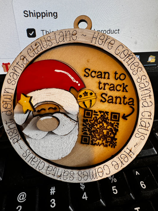 Scan to track Santa Christmas Ornament