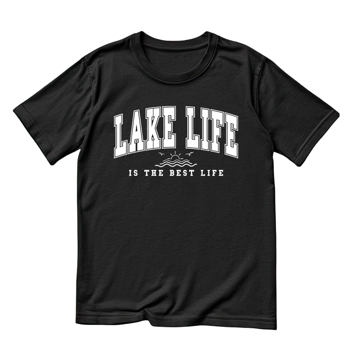 Lake Life Is The Best Life Varsity T-Shirt | Summer Graphic Tee | Beach Shirt