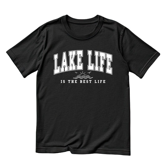 Lake Life Is The Best Life Varsity T-Shirt | Summer Graphic Tee | Beach Shirt