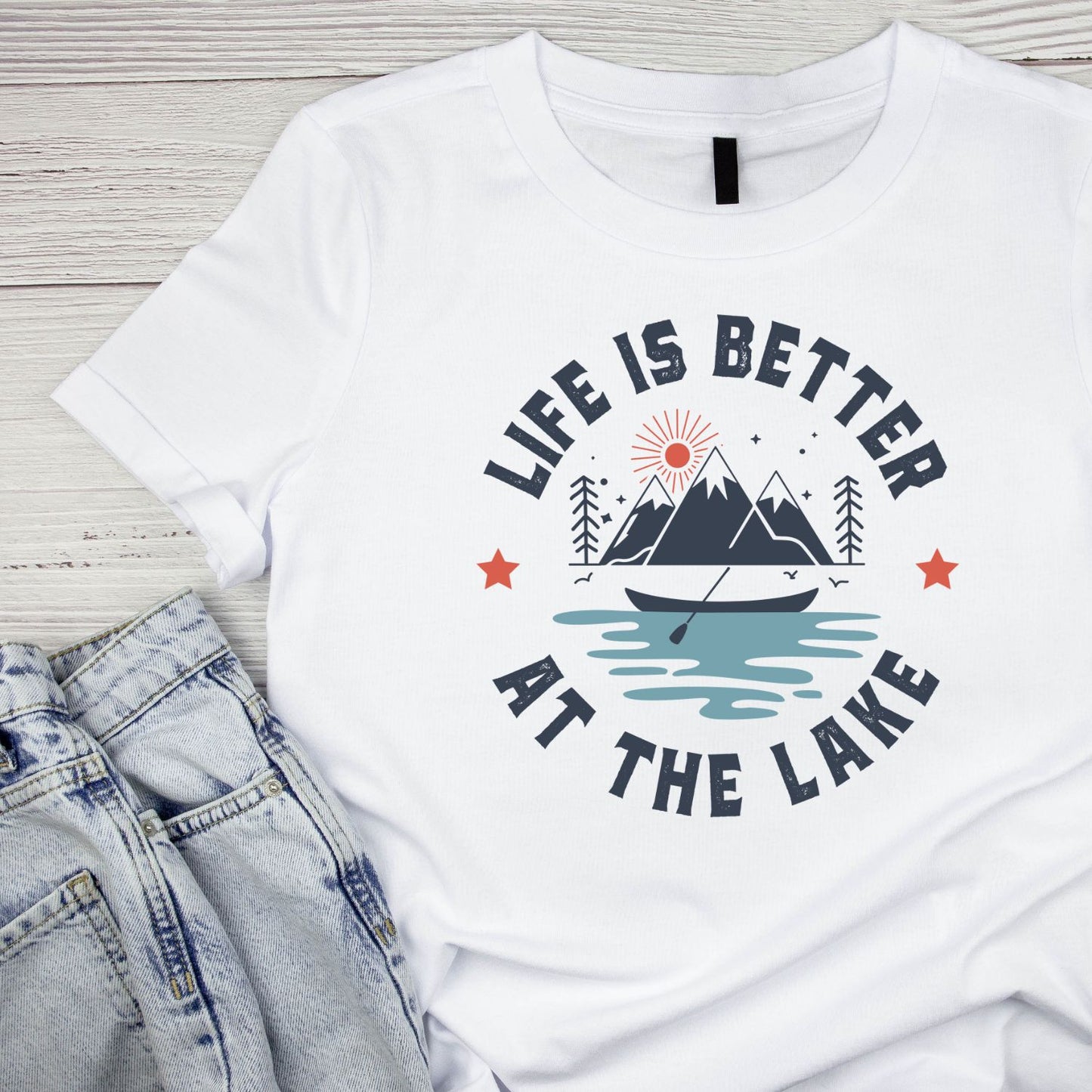 Life Is Better At The Lake Mountains T-Shirt | Summer Graphic Tee | Beach Shirt