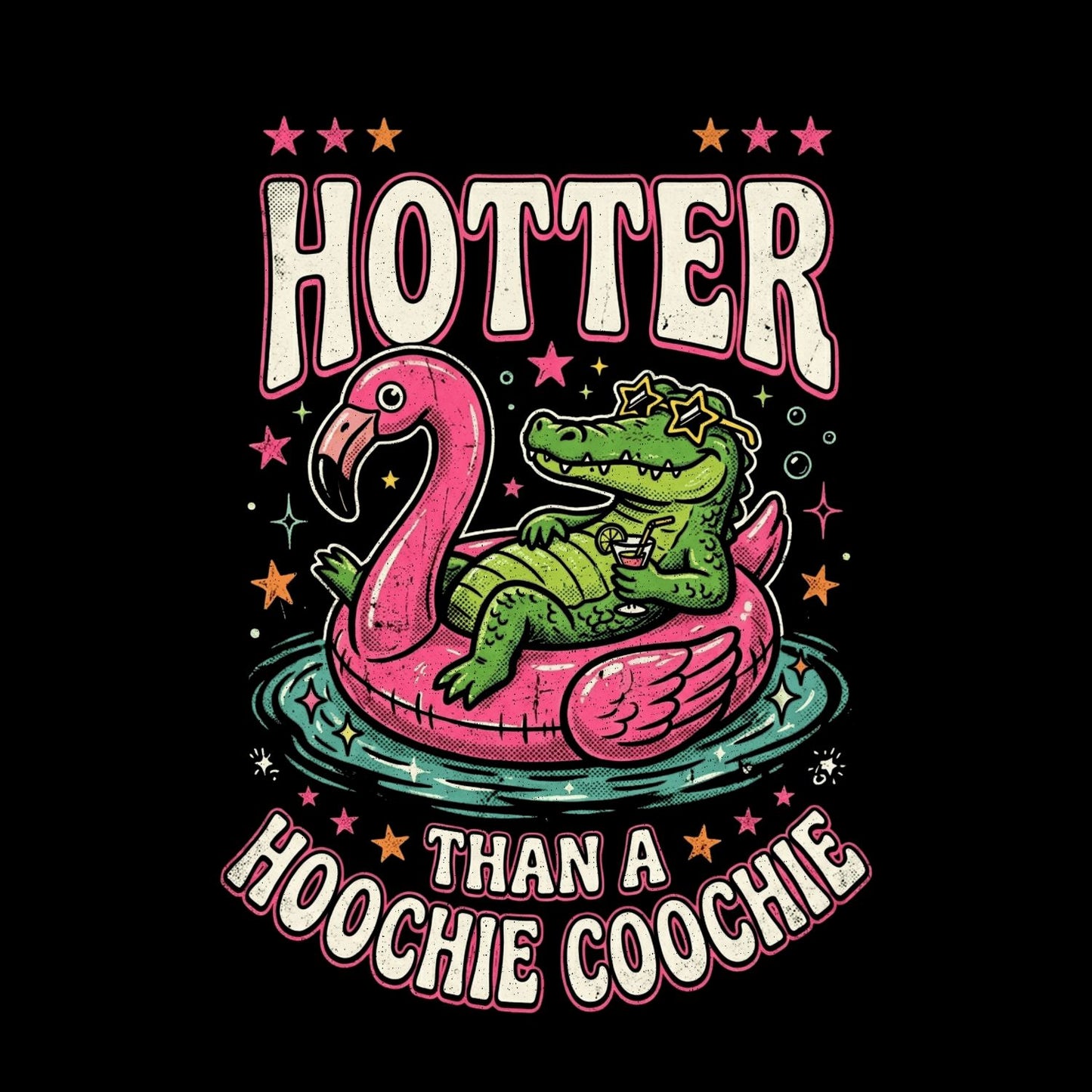 Hotter Than A Hoochie Coochie Crocodile T-Shirt | Summer Graphic Tee | Beach Shirt
