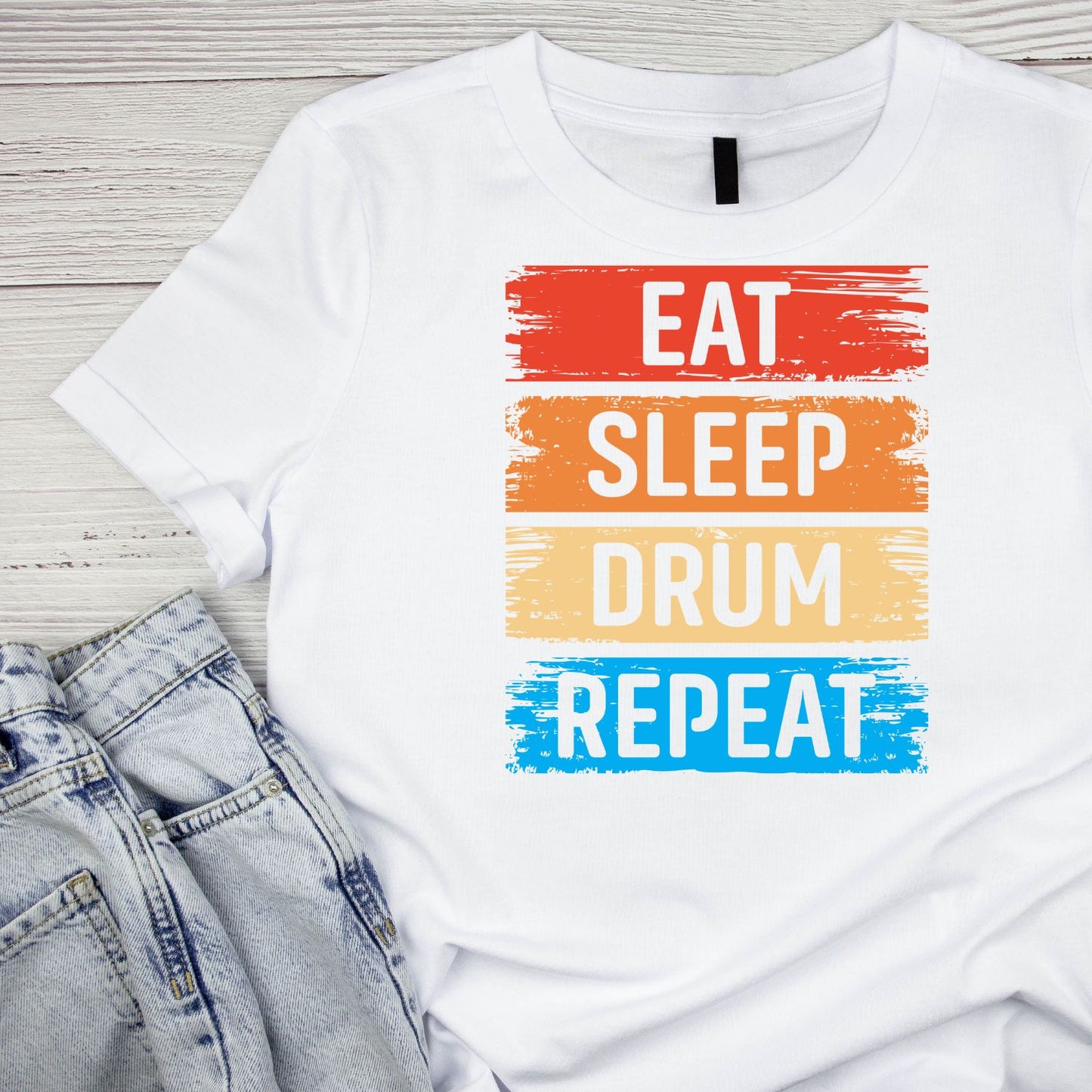 Eat Sleep Drum T-Shirt| Music | Songs | Band | Graphic Tee