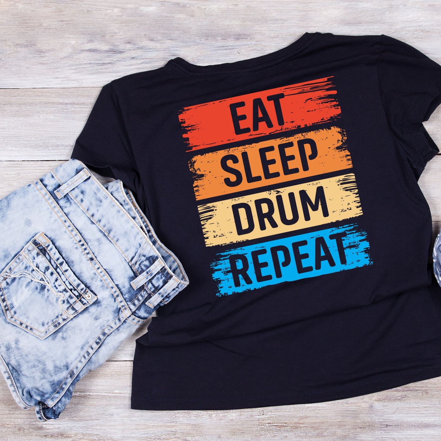 Eat Sleep Drum T-Shirt| Music | Songs | Band | Graphic Tee