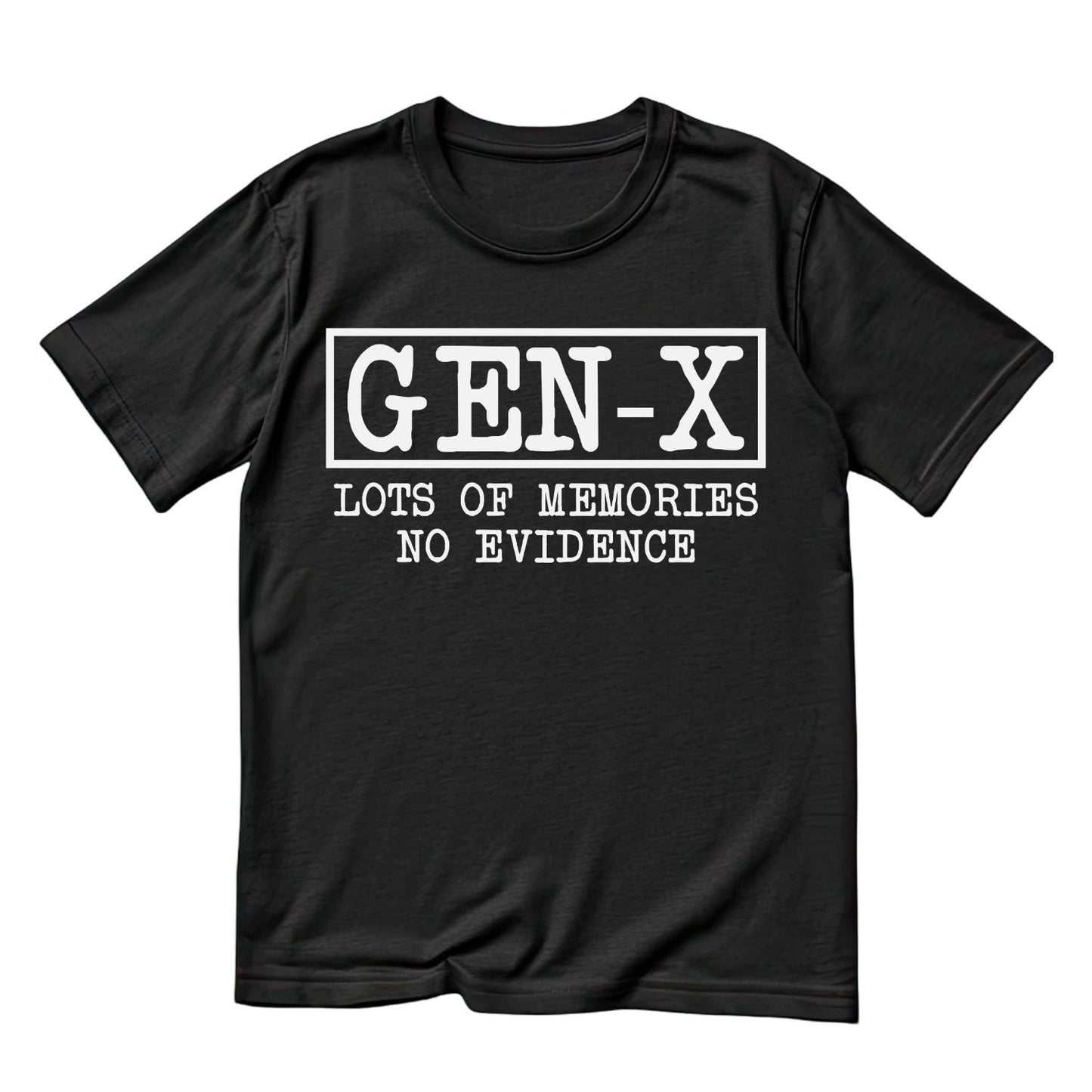 GEN-X Lots of Memories No Evidence T-Shirt | Retro Graphic Tee | Vintage Shirt