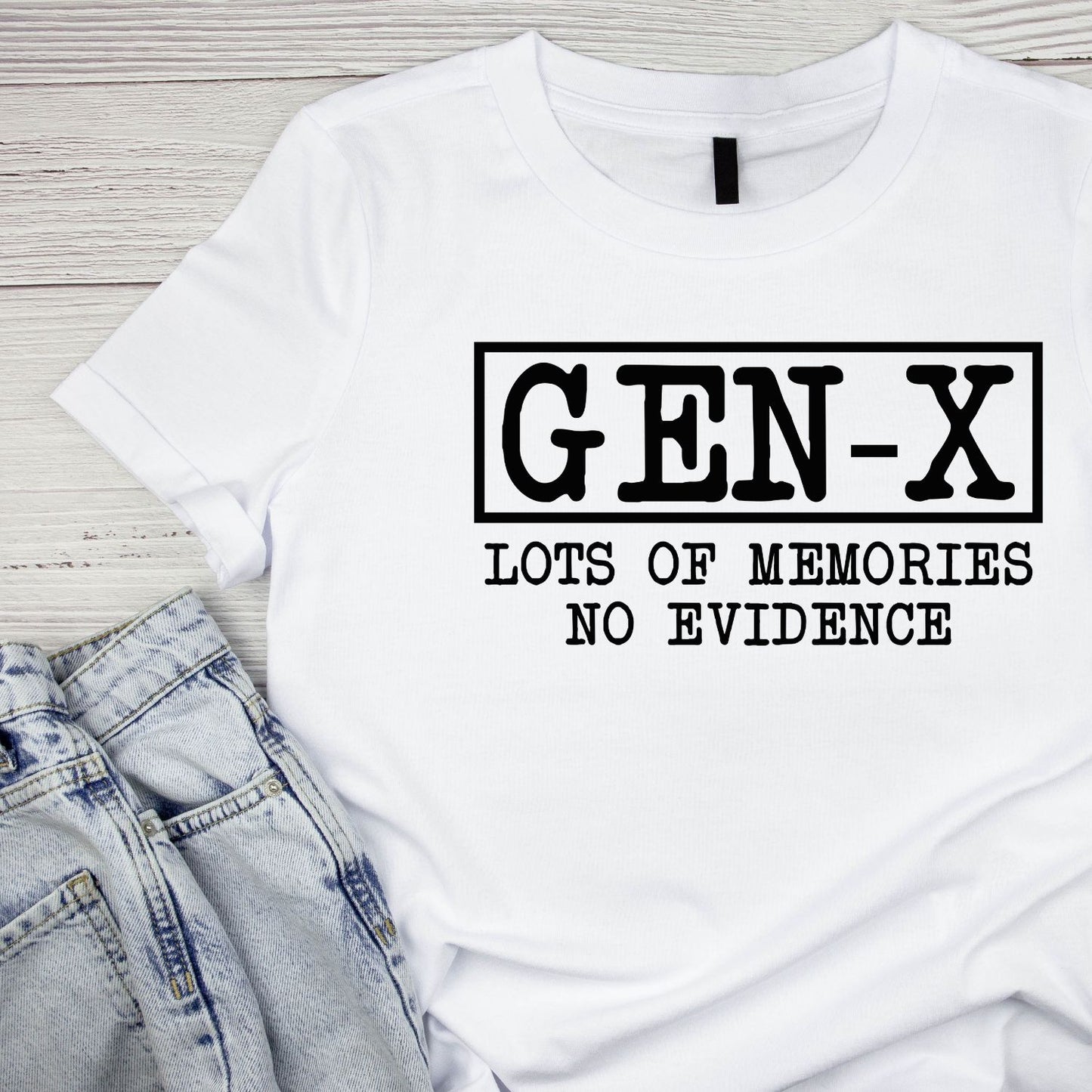 GEN-X Lots of Memories No Evidence T-Shirt | Retro Graphic Tee | Vintage Shirt