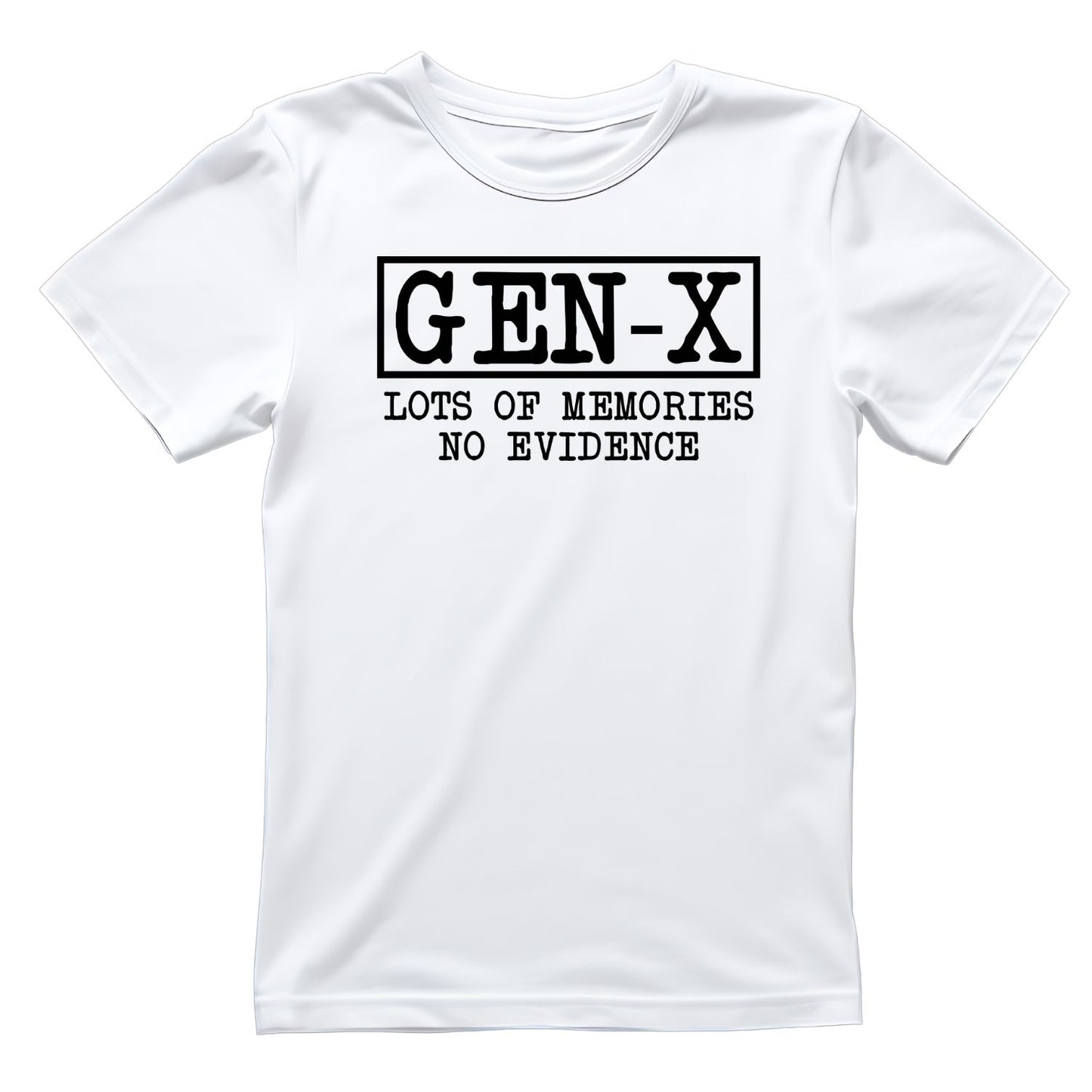 GEN-X Lots of Memories No Evidence T-Shirt | Retro Graphic Tee | Vintage Shirt