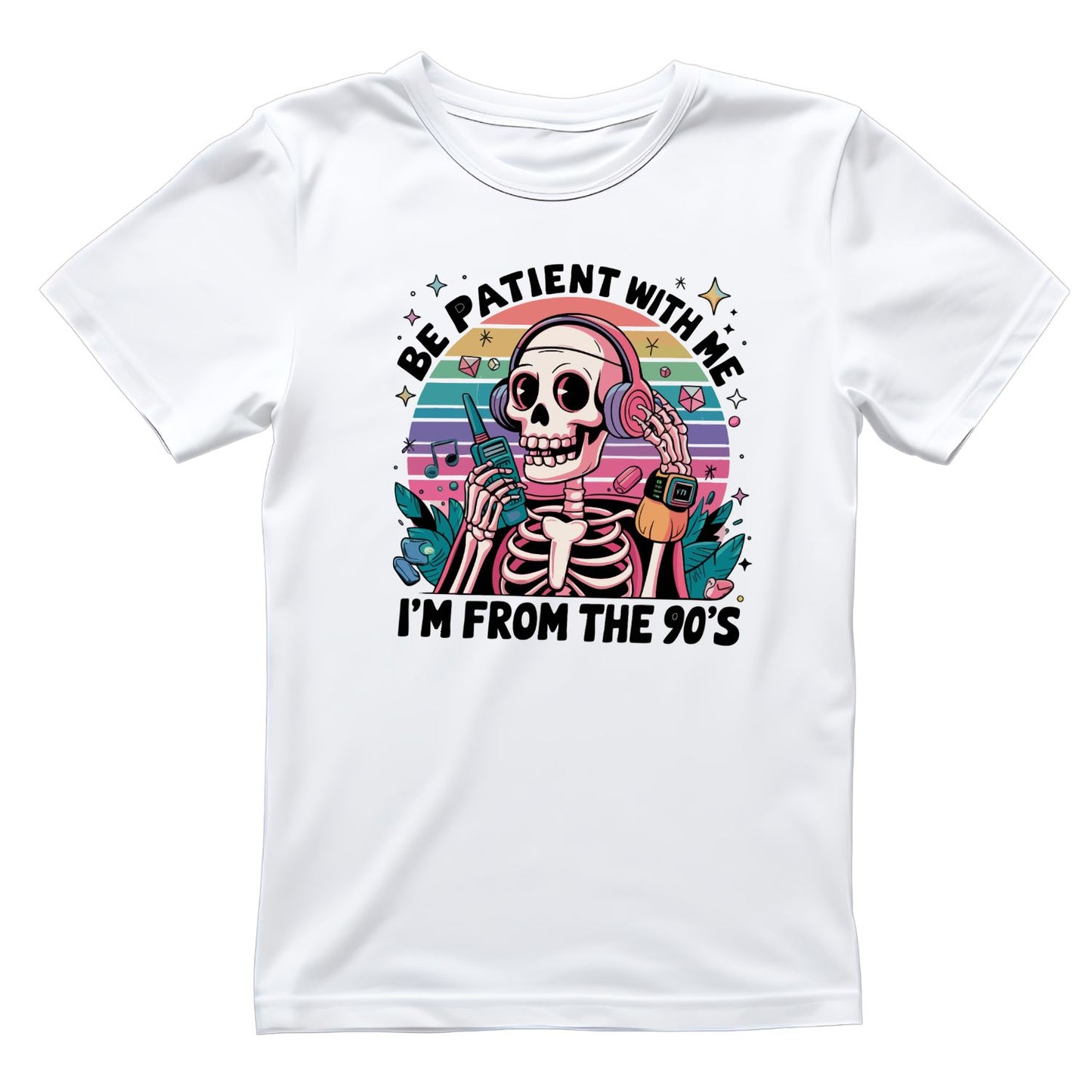 Be Patient With Me I’m From The 90’s Skeleton T-Shirt | Retro Graphic Tee | Vintage Shirt