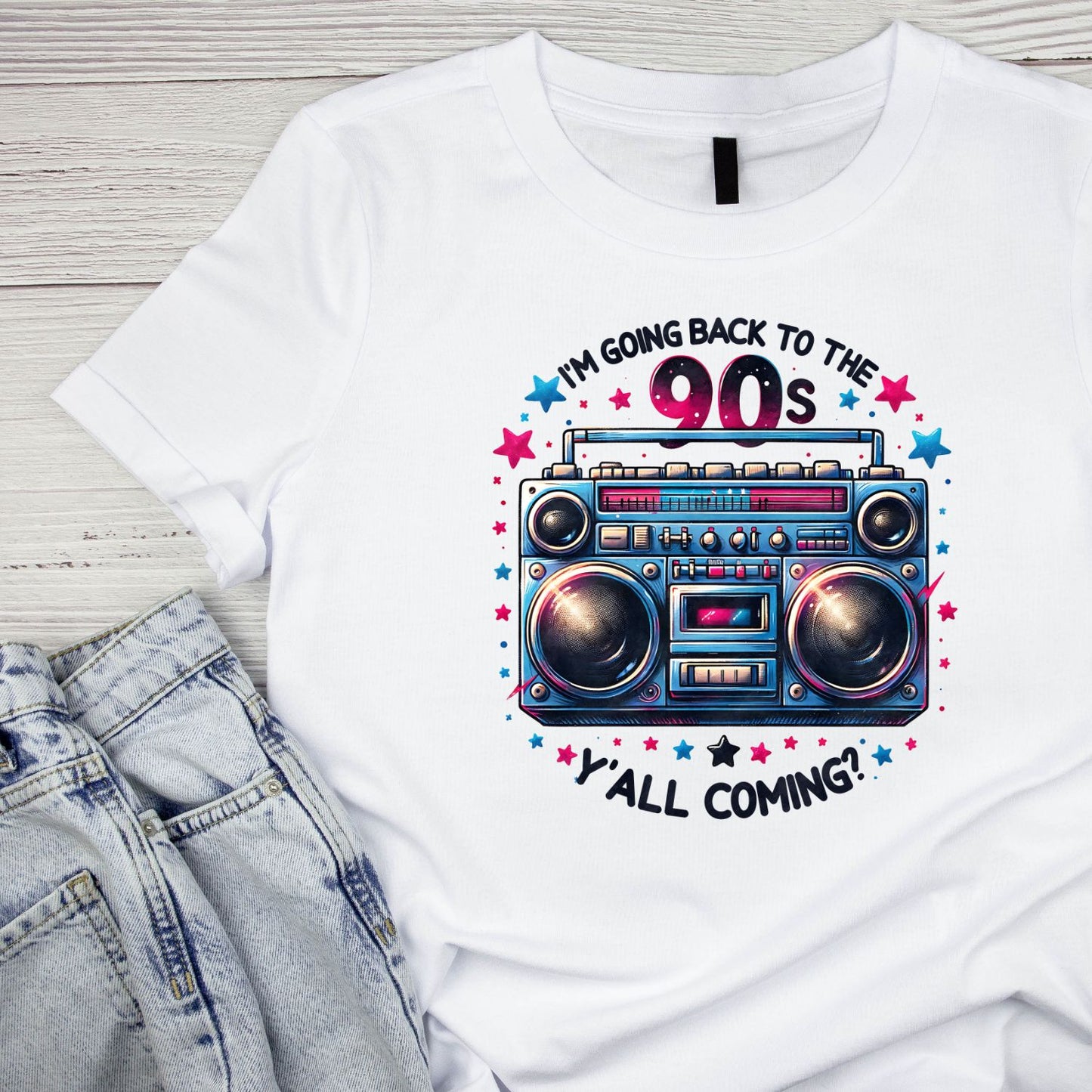 I’m Going Back To The 90’s Y’all Coming? Boombox T-Shirt | Retro Graphic Tee | Vintage Shirt