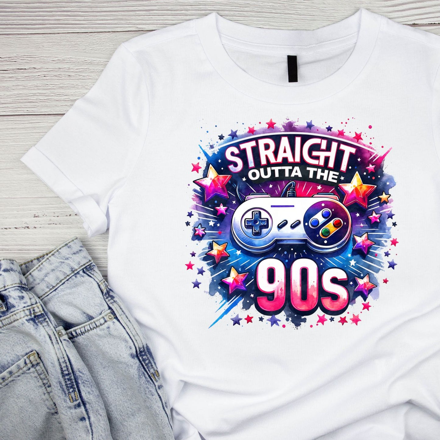 Straight Outta The 90’s Gaming T-Shirt | Retro Graphic Tee | Vintage Shirt