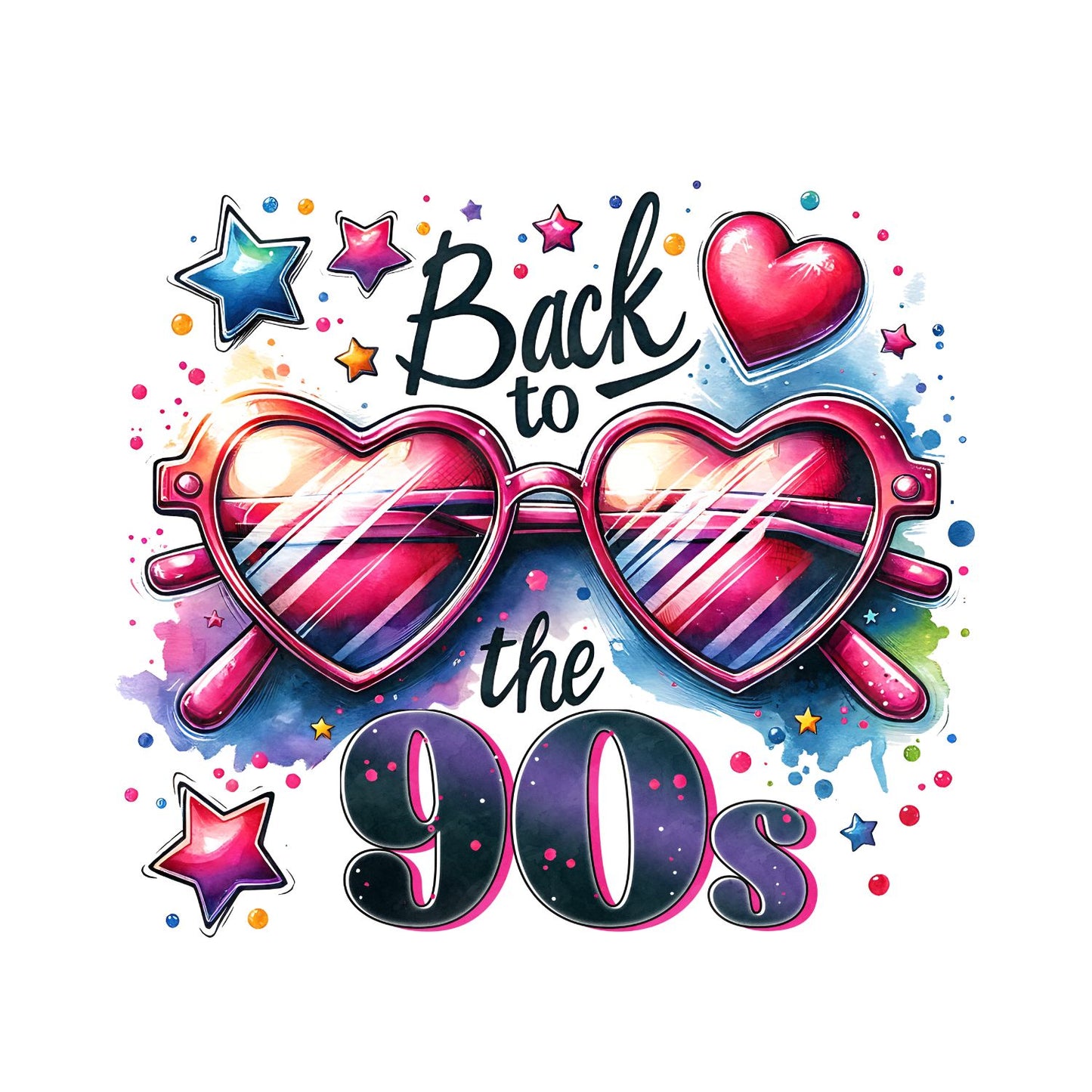 Back To The 90’s Heart Sunglasses T-Shirt | Retro Graphic Tee | Vintage Shirt