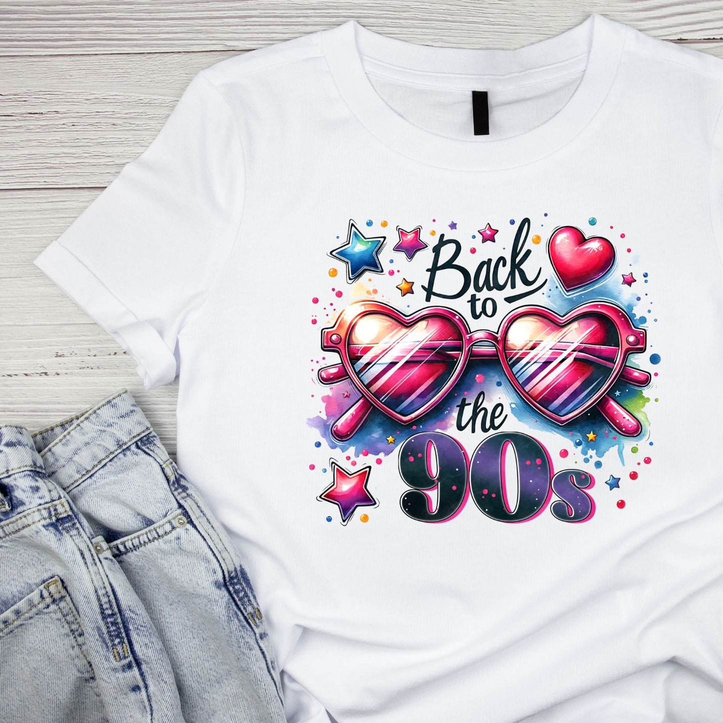 Back To The 90’s Heart Sunglasses T-Shirt | Retro Graphic Tee | Vintage Shirt
