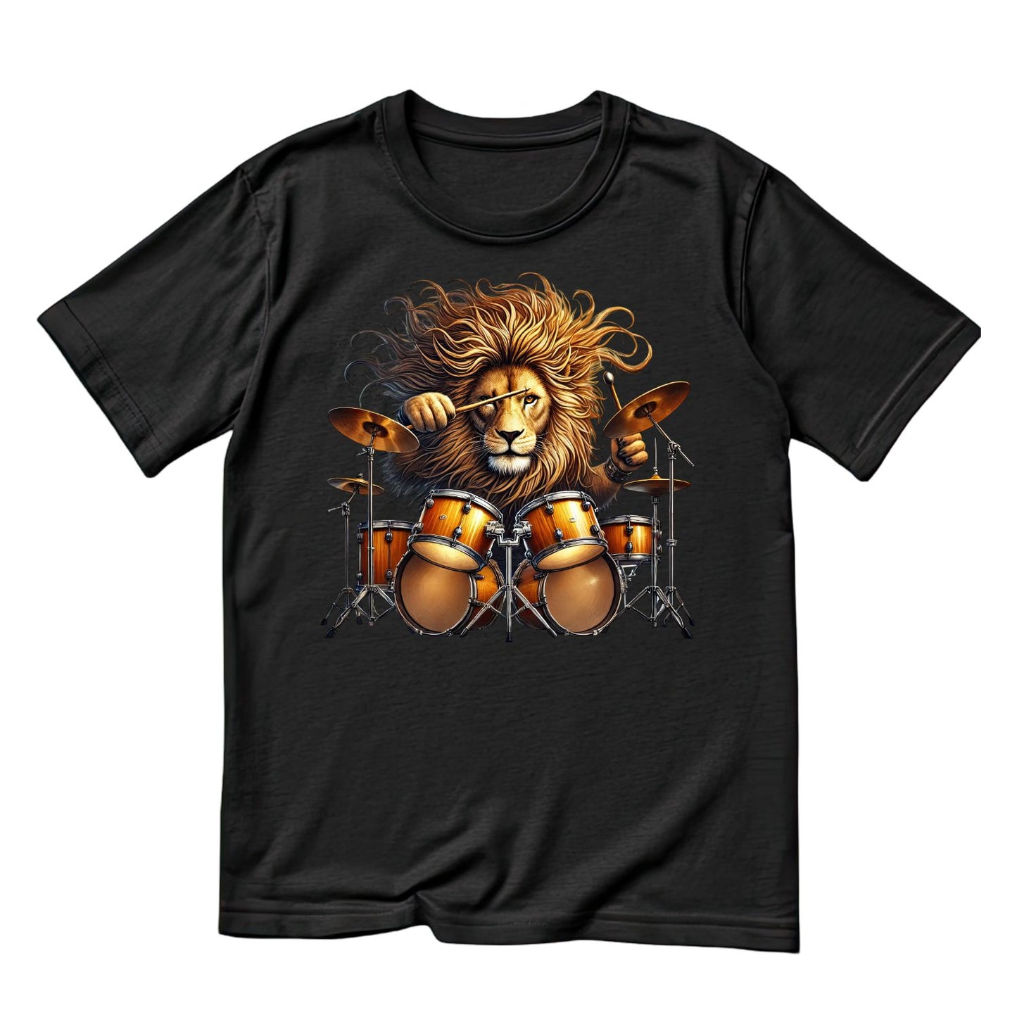 Lion Drummer Mohawk Green T-Shirt| Music | Songs | Band| Graphic Tee