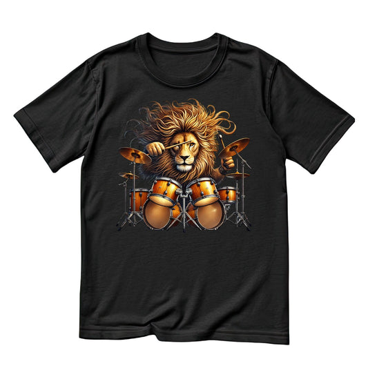 Lion Drummer Mohawk Green T-Shirt| Music | Songs | Band| Graphic Tee