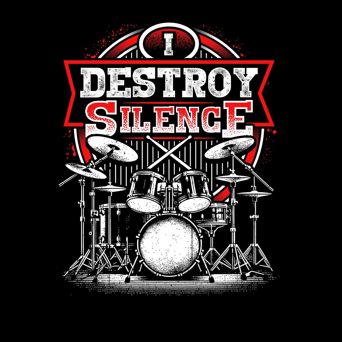 I Destroy Silence T-Shirt | Gift | Drums | Music | Band | Graphic Tee